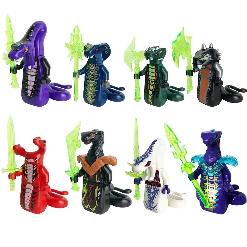 (8 pcs A) Kids Toys Building Blocks Dolls Toys Anime Mini Figures Dolls Birthday Gifts Toys for Children Cartoon Characters