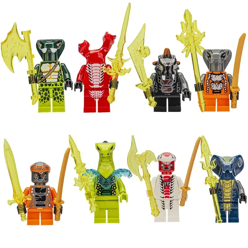 (8 pcs A) Kids Toys Building Blocks Dolls Toys Anime Mini Figures Dolls Birthday Gifts Toys for Children Cartoon Characters