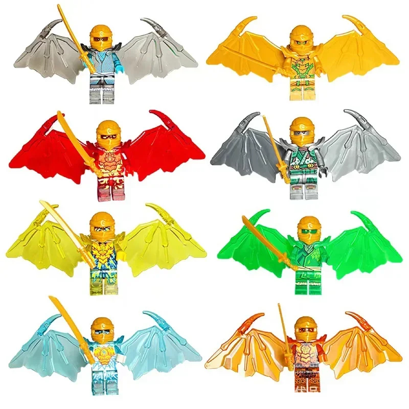 (8 pcs A) Kids Toys Building Blocks Dolls Toys Anime Mini Figures Dolls Birthday Gifts Toys for Children Cartoon Characters