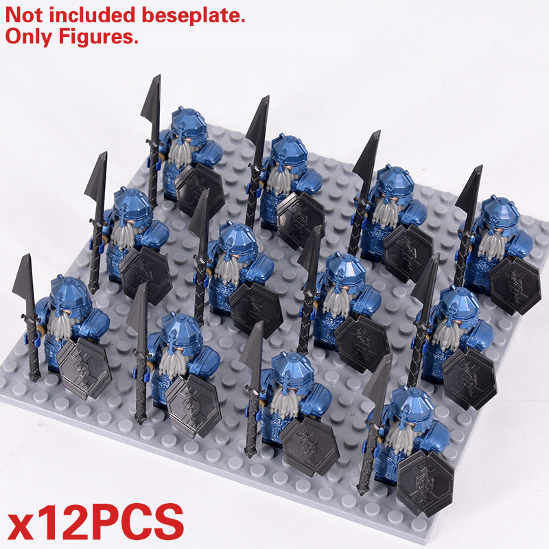 (8 PCS A) Medieval Asgard Soldier Lotr Dwarf Boar Goat Chariot Animals Figures Model Building Blocks Lord Bricks Toys Gift For Children