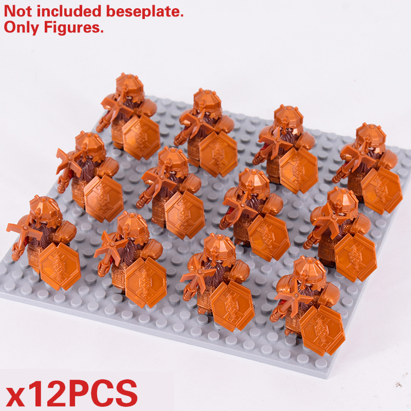 (8 PCS A) Medieval Asgard Soldier Lotr Dwarf Boar Goat Chariot Animals Figures Model Building Blocks Lord Bricks Toys Gift For Children