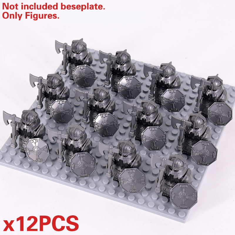 (8 PCS A) Medieval Asgard Soldier Lotr Dwarf Boar Goat Chariot Animals Figures Model Building Blocks Lord Bricks Toys Gift For Children