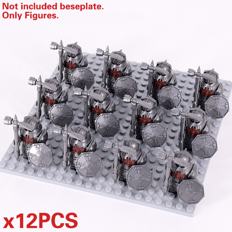 (8 PCS A) Medieval Asgard Soldier Lotr Dwarf Boar Goat Chariot Animals Figures Model Building Blocks Lord Bricks Toys Gift For Children