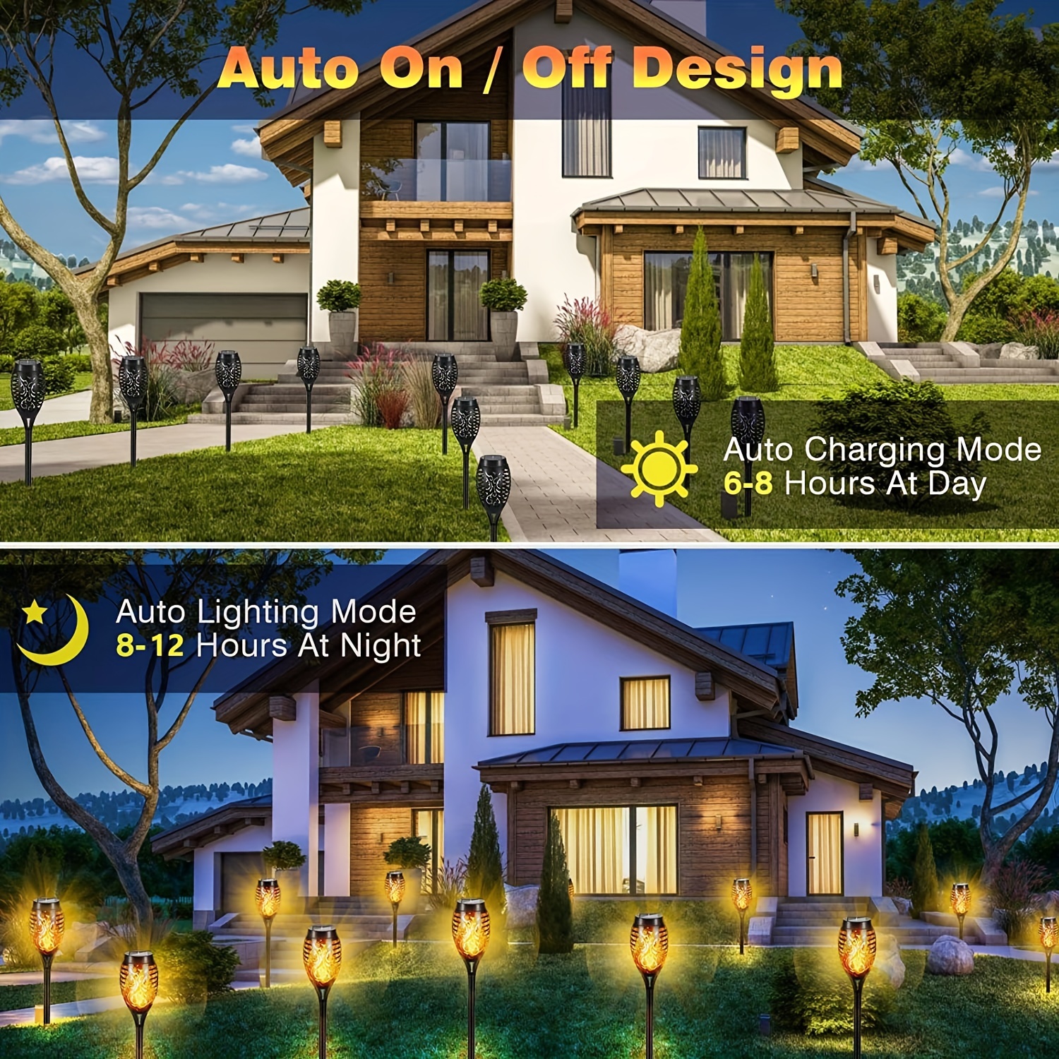 (Blue)  Solar Garden Flame Lights Flickering Flame Lamp Outdoor Lawn Light Waterproof Courtyard Helloween Decoration Lighting