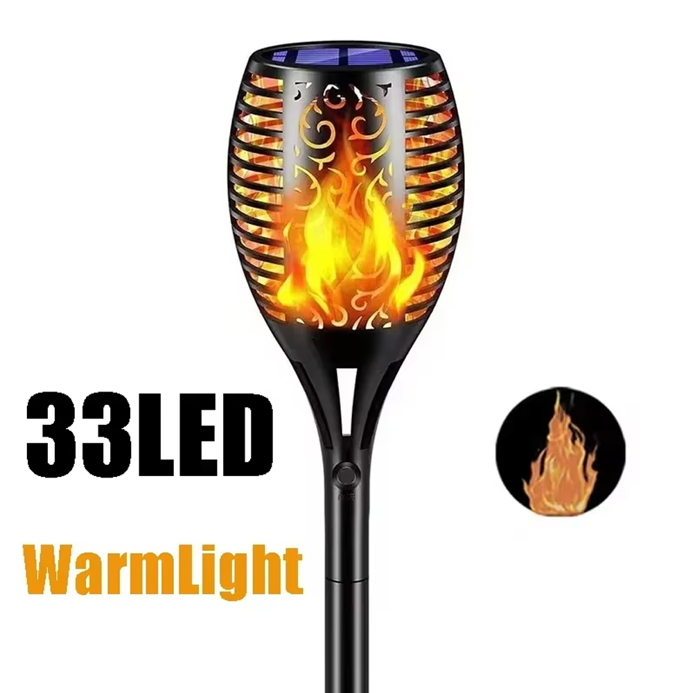 (Blue)  Solar Garden Flame Lights Flickering Flame Lamp Outdoor Lawn Light Waterproof Courtyard Helloween Decoration Lighting
