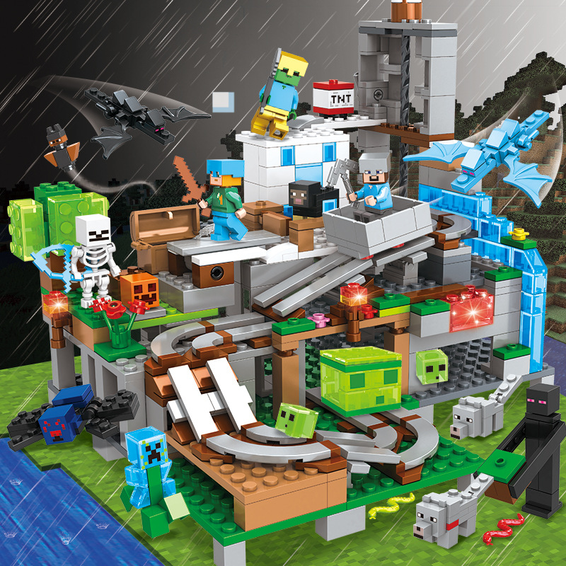(Office Cave) Kids Toys DIY Minecraft My World Series Figure Bricks Tree House Building Blocks Birthday Gifts