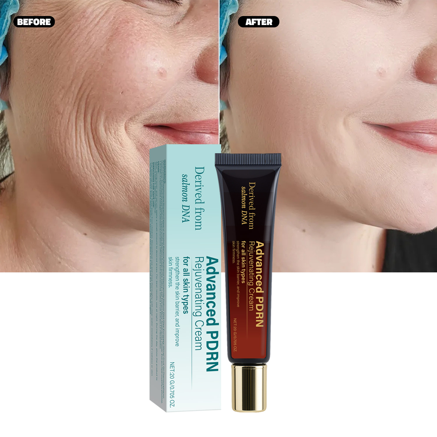 PDRN Revitalizing Cream Firming Moisturizing Anti Aging Skin Care Daily Face Moisturizer Treatment For All Skin Types 20ml