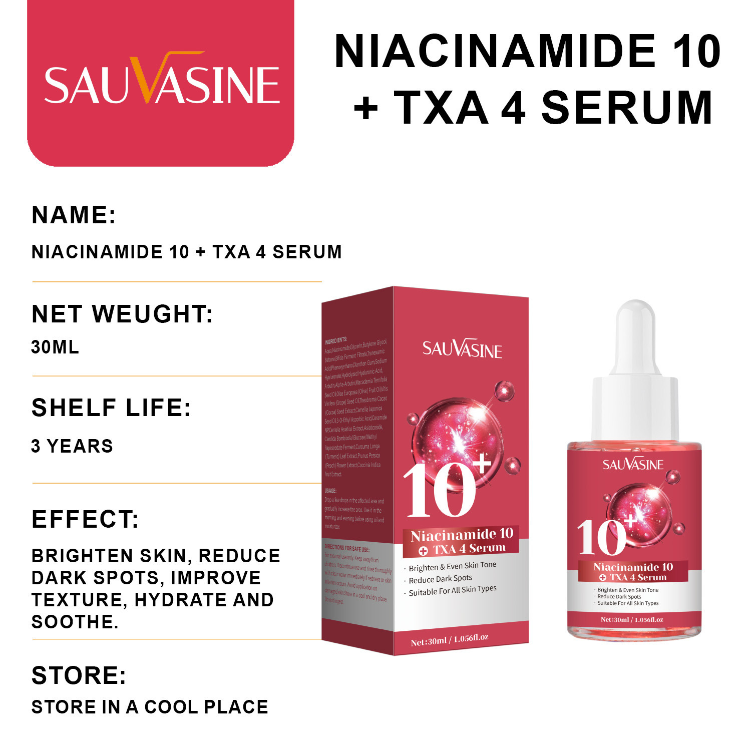 Niacinamide 10 Percent TXA 4 Serum For Hydrating Moisturizing And Fine Line Reduction Daily Facial Skin Care