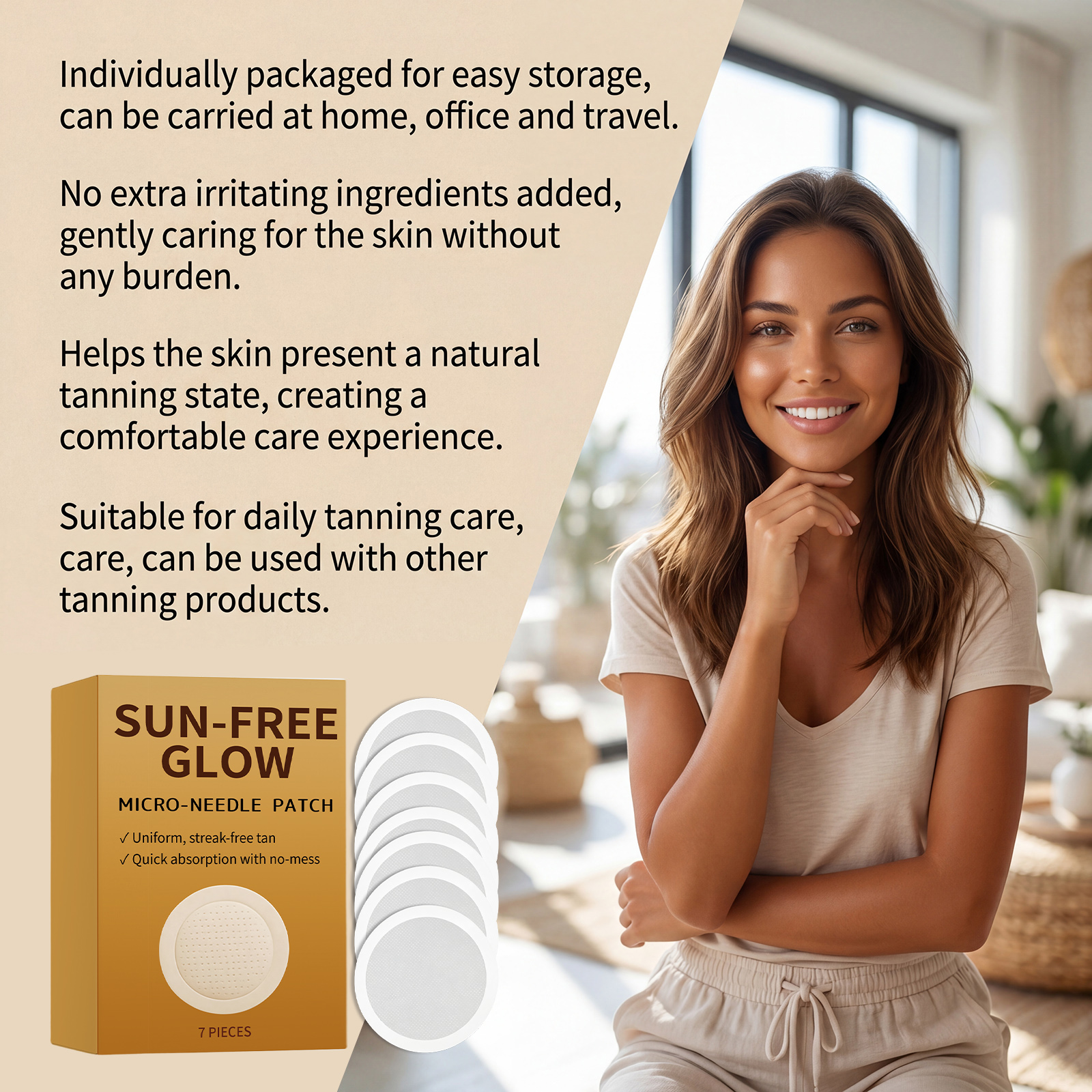 Tanning Care Microneedle Patch Even Skin Tone Natural Sunless Mild Skin Care Protect Skin Surface Body Dermis Epidermis