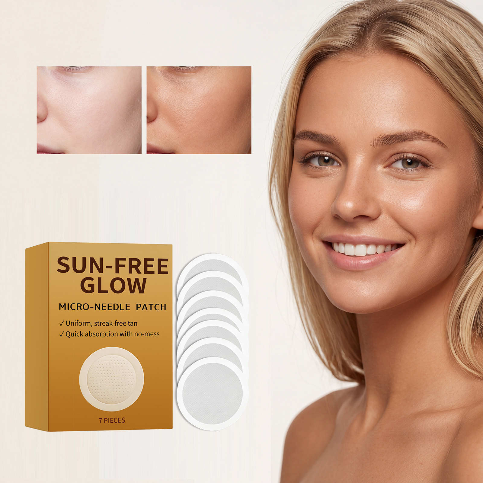 Tanning Care Microneedle Patch Even Skin Tone Natural Sunless Mild Skin Care Protect Skin Surface Body Dermis Epidermis