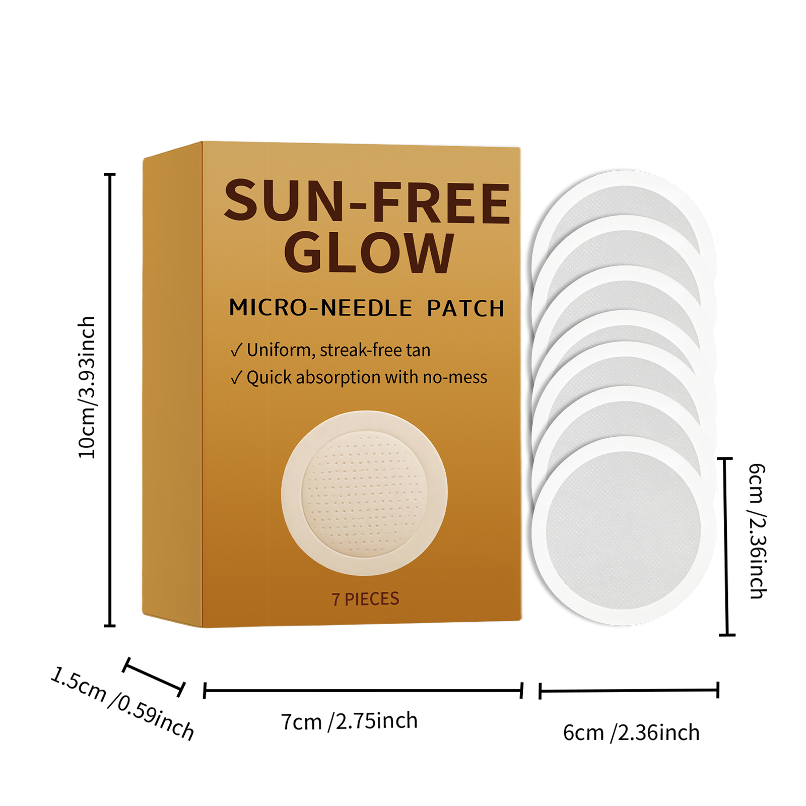 Tanning Care Microneedle Patch Even Skin Tone Natural Sunless Mild Skin Care Protect Skin Surface Body Dermis Epidermis