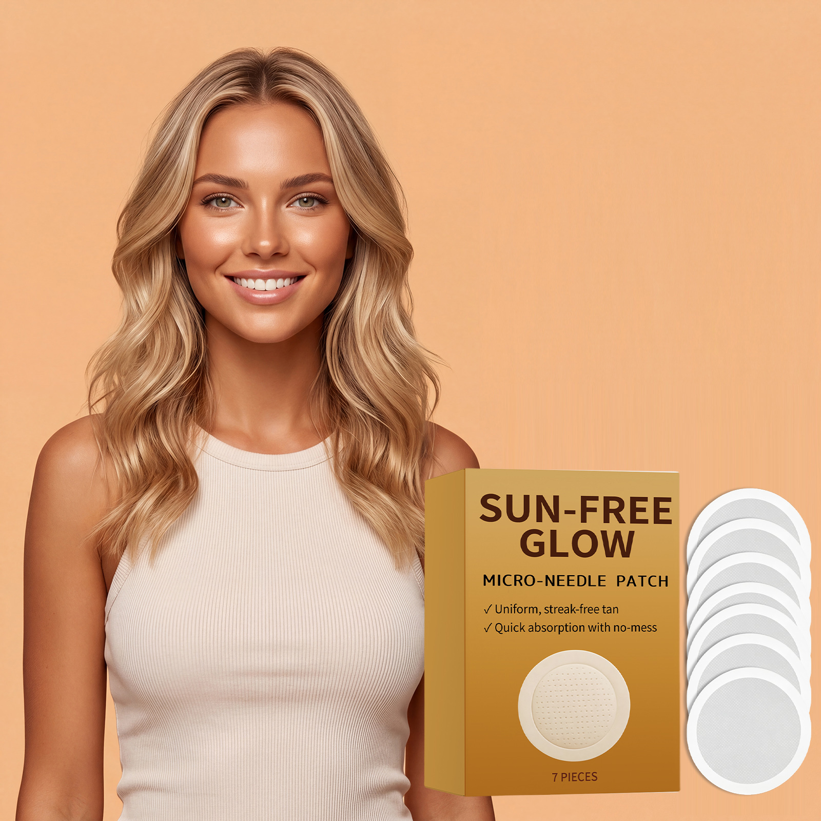 Tanning Care Microneedle Patch Even Skin Tone Natural Sunless Mild Skin Care Protect Skin Surface Body Dermis Epidermis