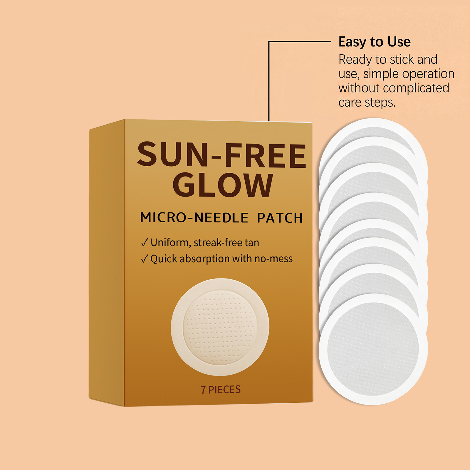 Tanning Care Microneedle Patch Even Skin Tone Natural Sunless Mild Skin Care Protect Skin Surface Body Dermis Epidermis