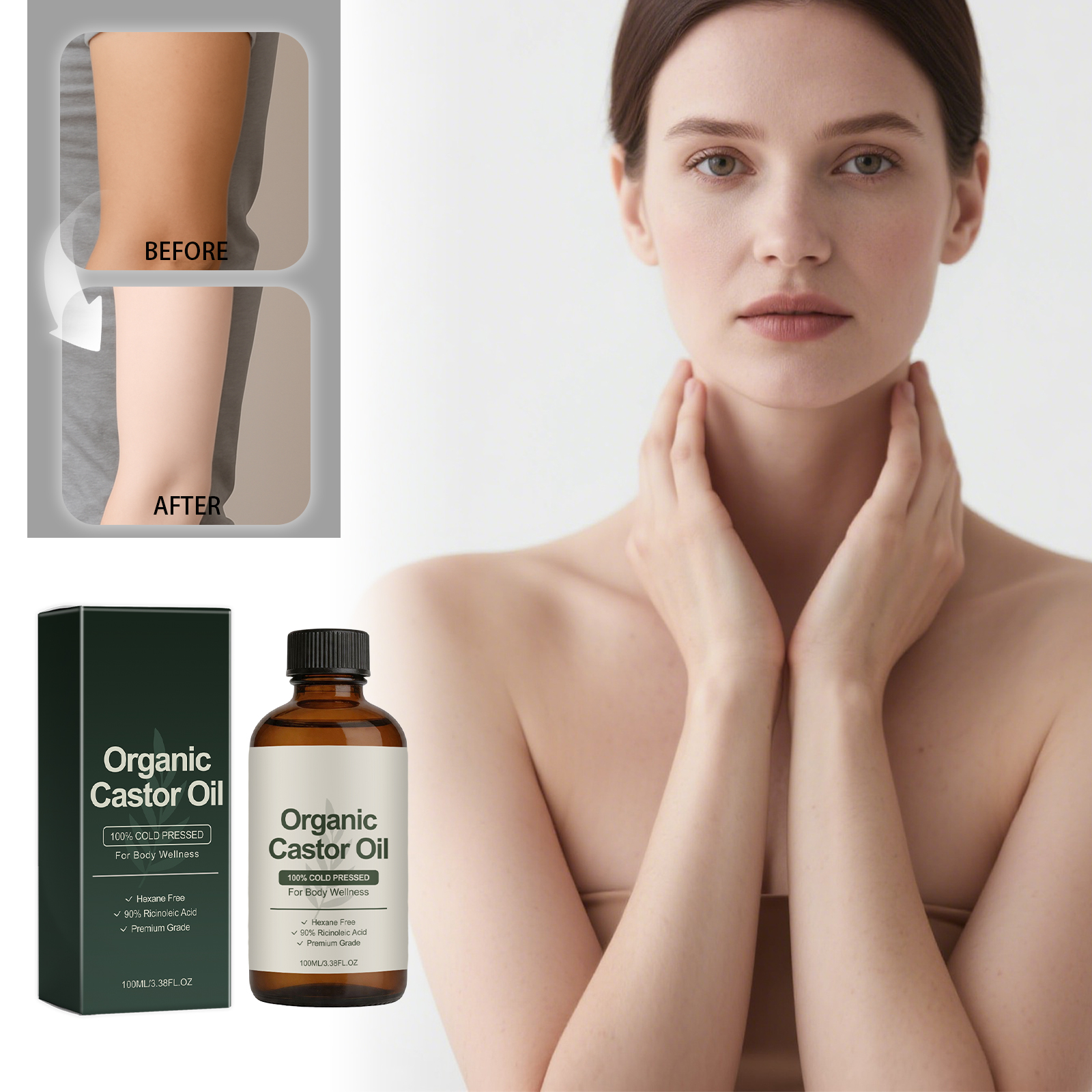 Soft Castor Oil Mild Silky Smooth Hydrating Contain Castor Seed Oil Gentle Sensitive Skin Care Liquid