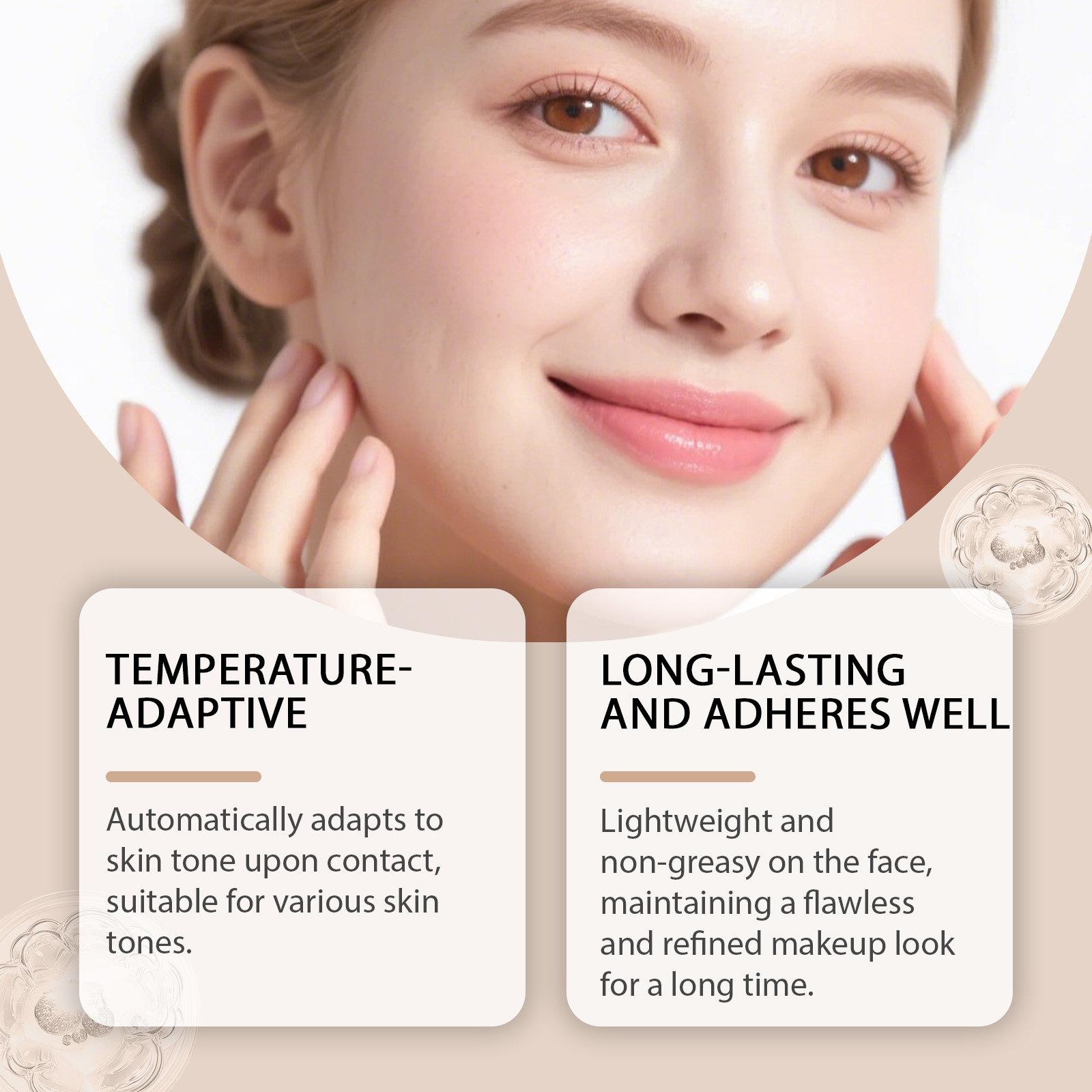 Natural Warm Tone Adjust Foundation Facial Even Soft Makeup Longwear Glossy Delicate Sheer Liquid Base Skin Cosmetic