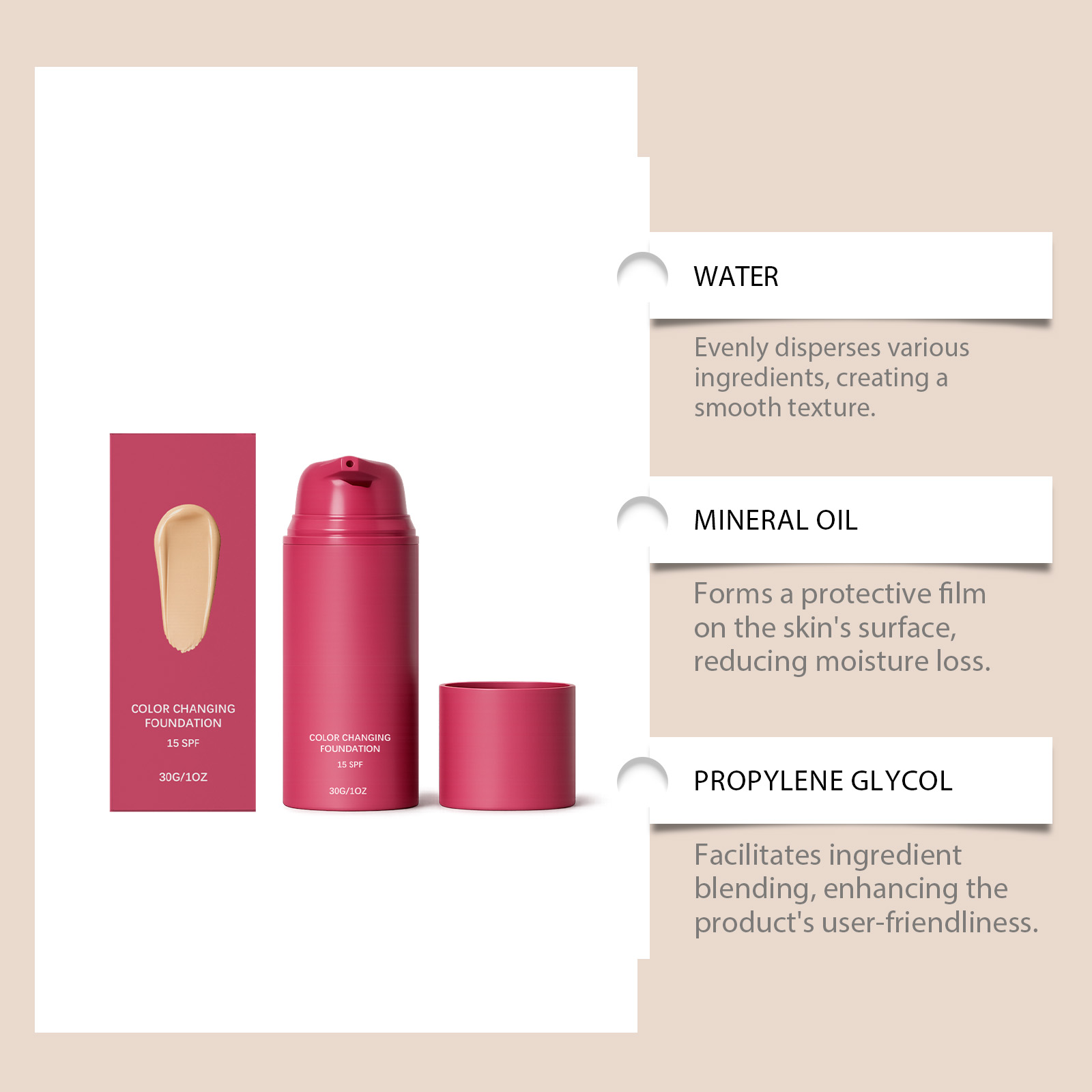 Natural Warm Tone Adjust Foundation Facial Even Soft Makeup Longwear Glossy Delicate Sheer Liquid Base Skin Cosmetic