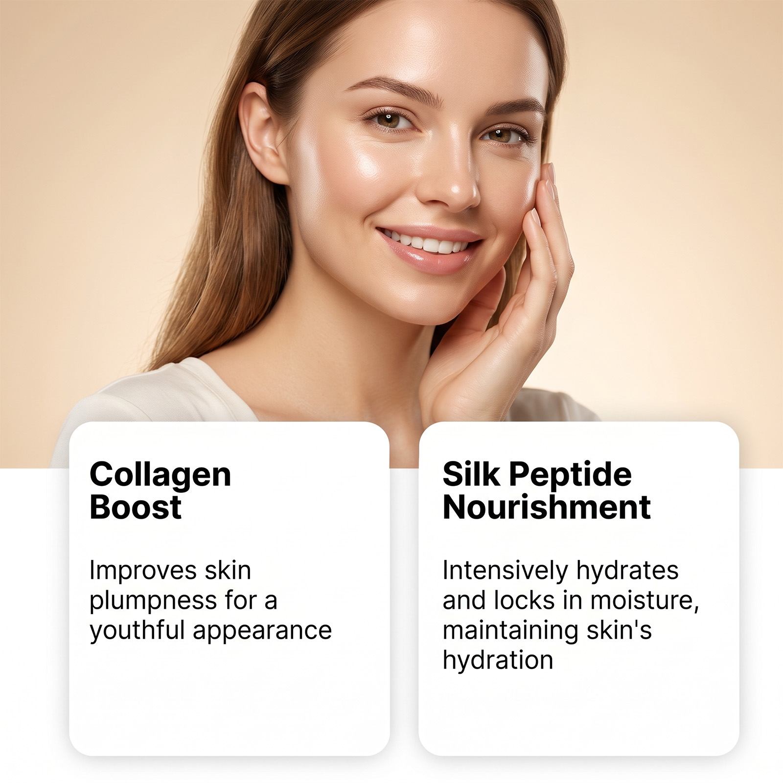 Collagen Silk Peptide Soft Moist Ampoule Facial Skin Care Essence Concentrate Daily Beauty Hydrating Repair Serum Treatment