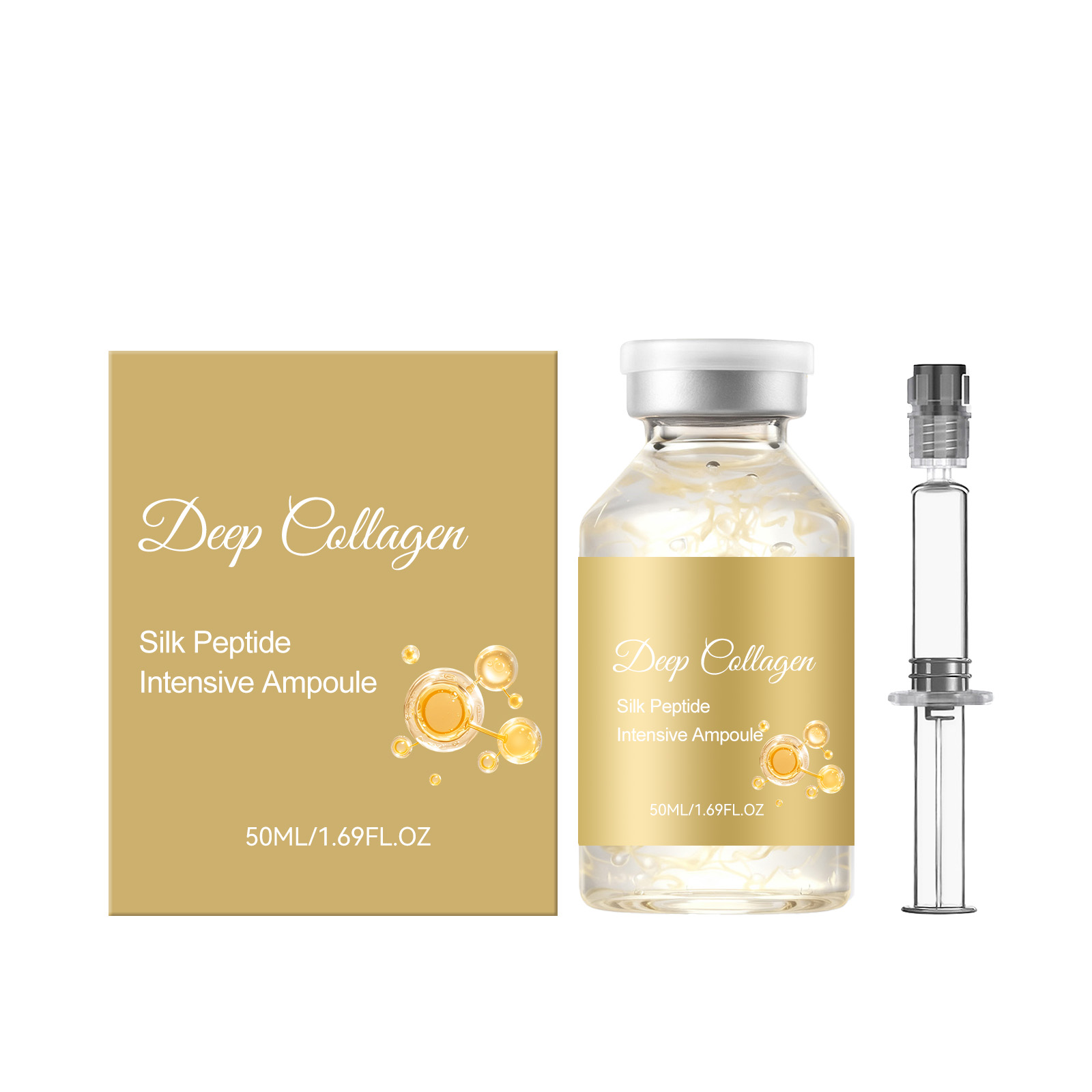 Collagen Silk Peptide Soft Moist Ampoule Facial Skin Care Essence Concentrate Daily Beauty Hydrating Repair Serum Treatment