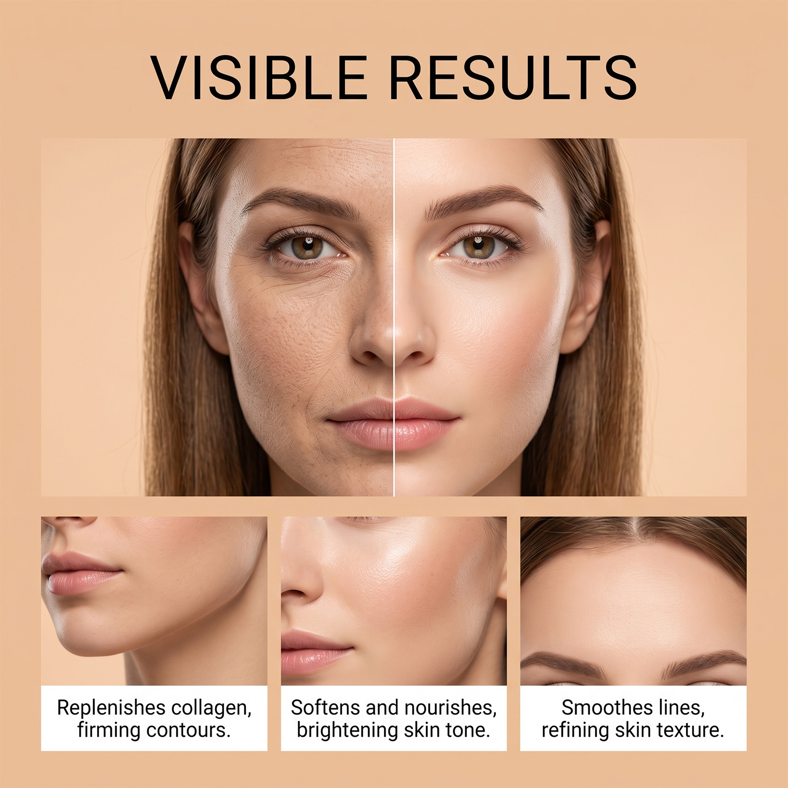 Collagen Silk Peptide Soft Moist Ampoule Facial Skin Care Essence Concentrate Daily Beauty Hydrating Repair Serum Treatment