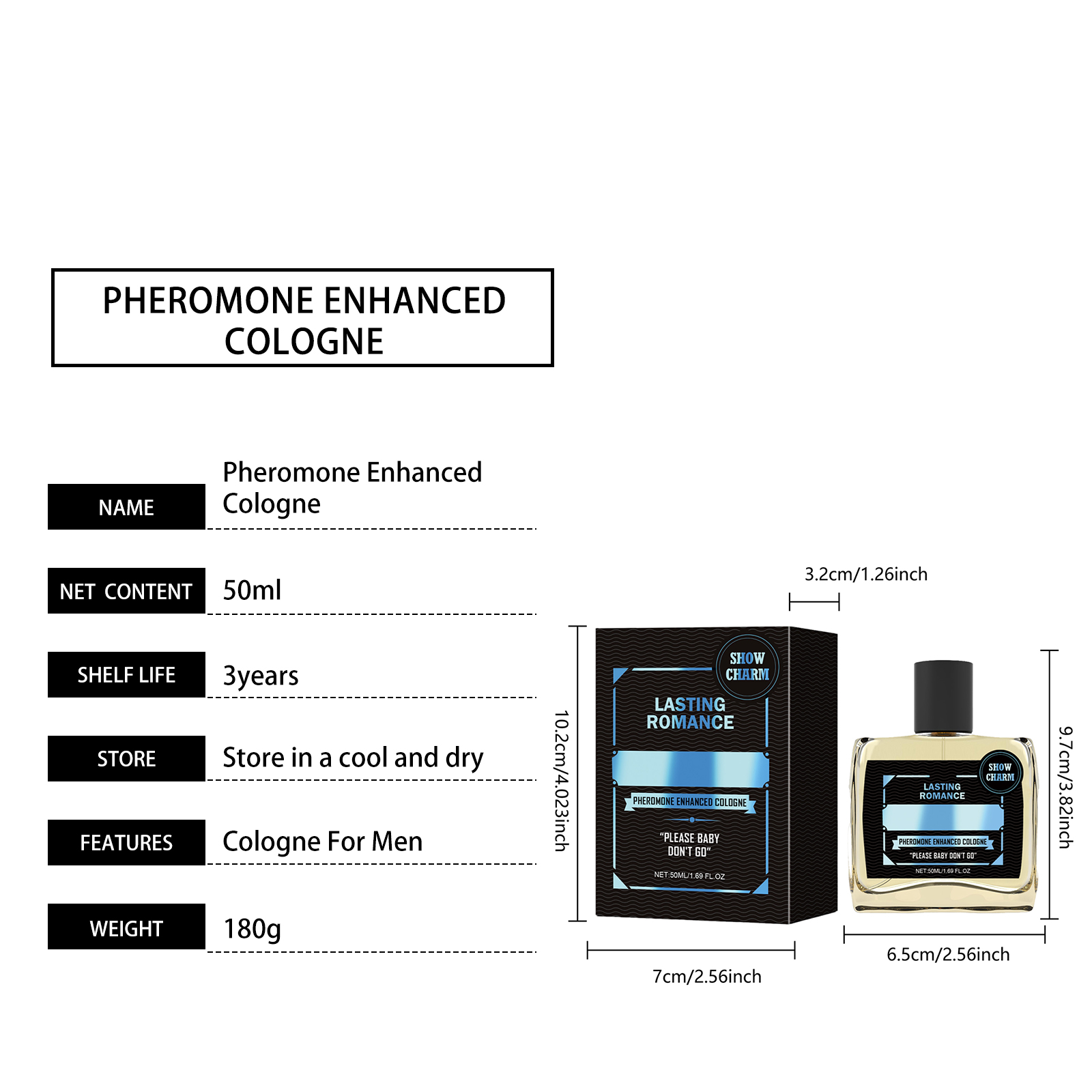 Male Pheromone Cologne Perfume Long Lasting Fresh Mild Natural Attractive Scent For Men Daily Personal Use