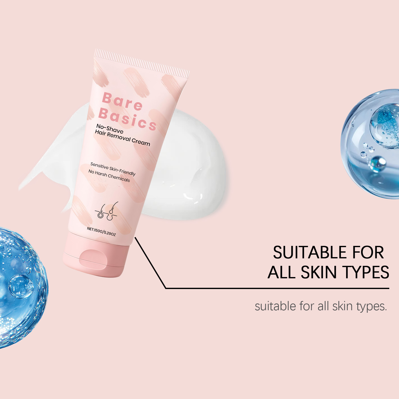 Body Depilatory Cream Mild Cleansing Smooth Delicate Non Irritating Hydrating Comfortable Refreshing Whole Body Skin