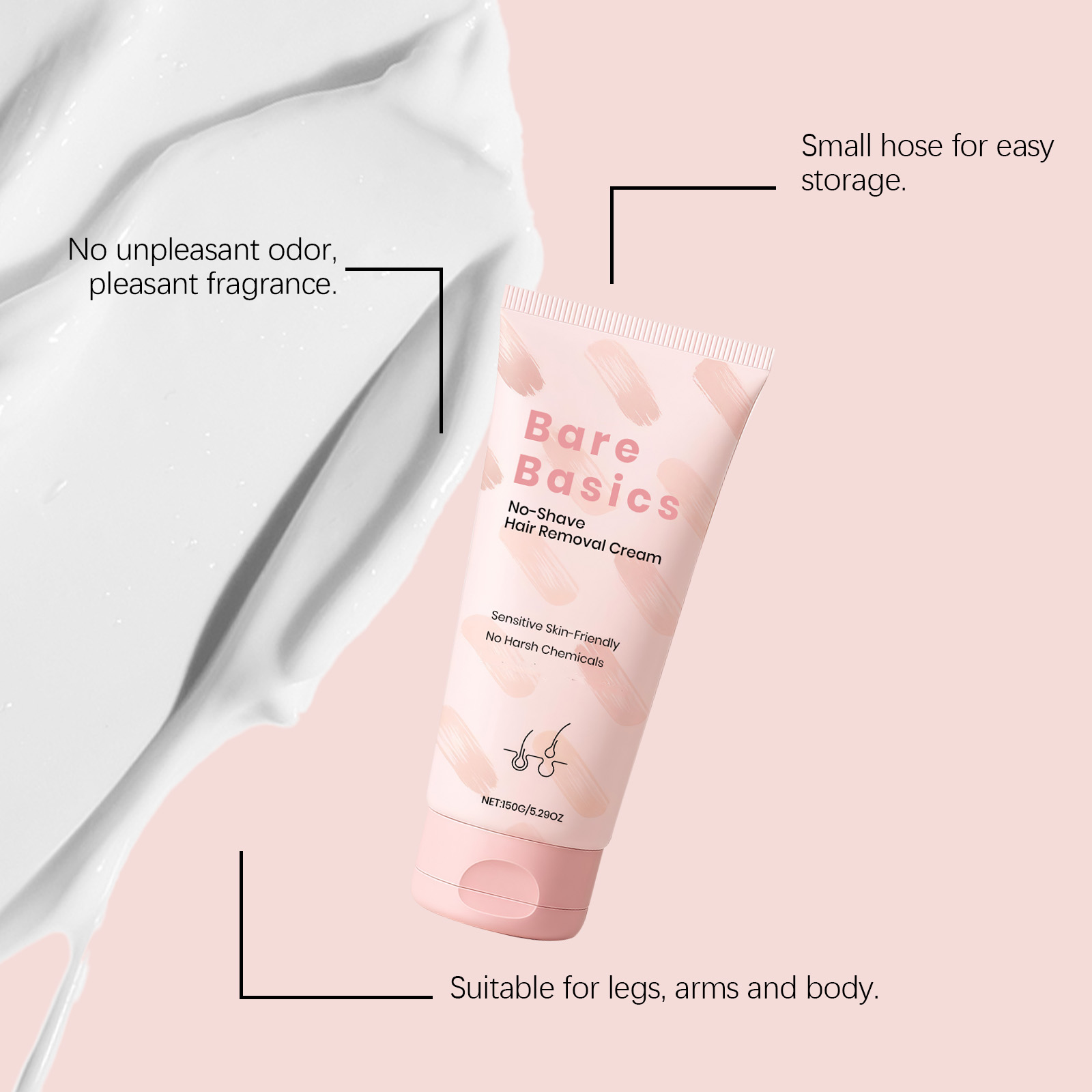 Body Depilatory Cream Mild Cleansing Smooth Delicate Non Irritating Hydrating Comfortable Refreshing Whole Body Skin