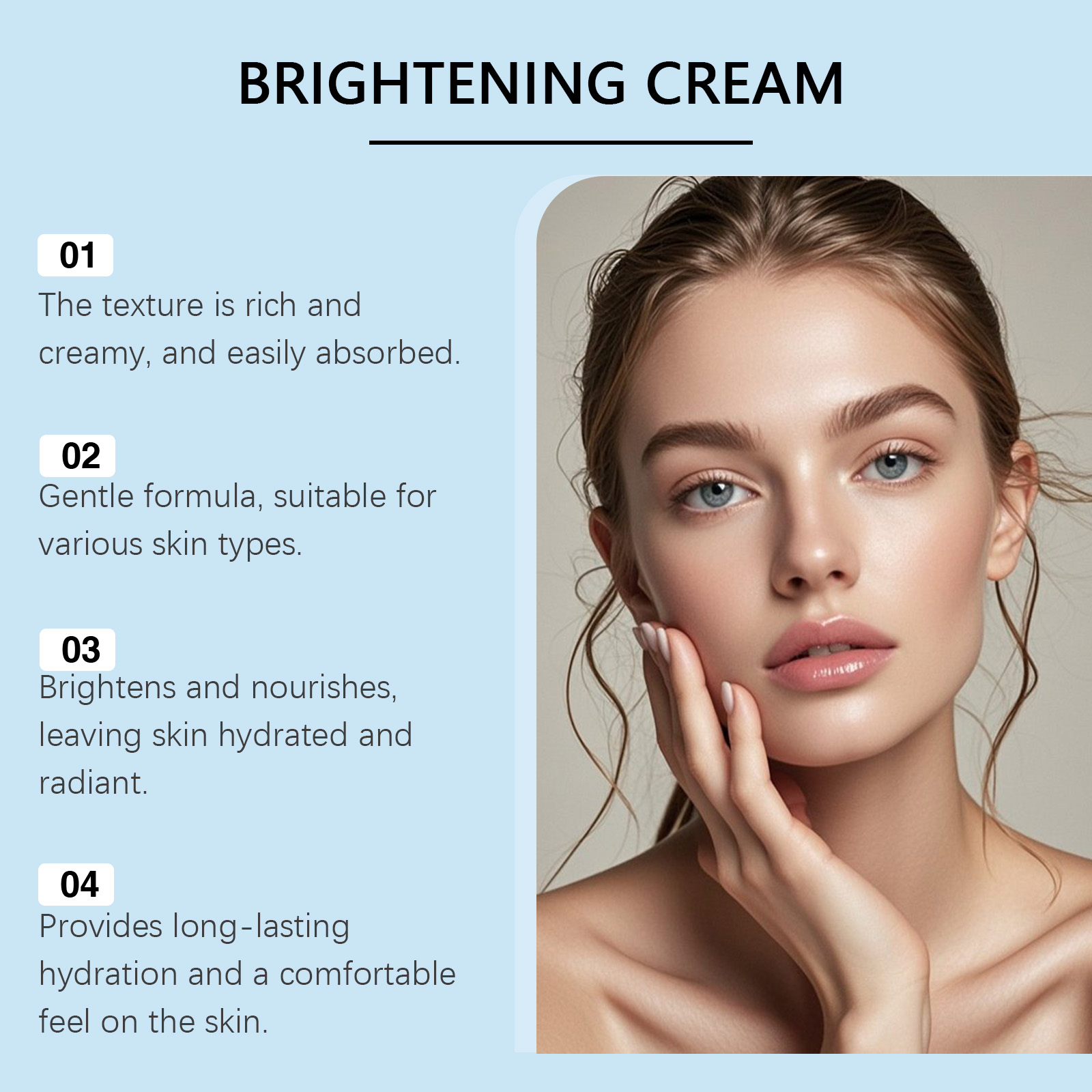 Brightening Skin Renew Cream Moisturizes Hydrates Softens Evens Complexion Makeup Base Pre Makeup Skincare Lotion