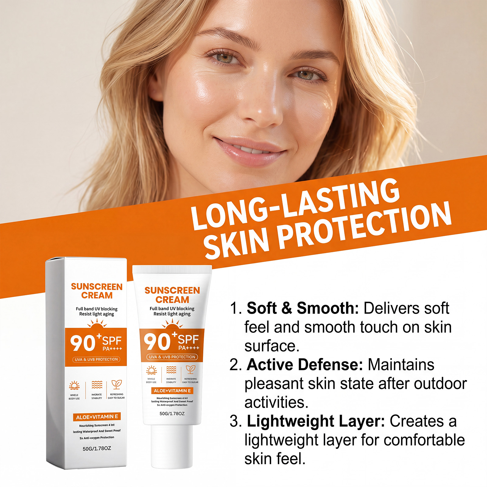 Hydrating Protective Cream Light Soft Texture Fresh Non Greasy Smooth Skin For Summer Outdoor Body Care