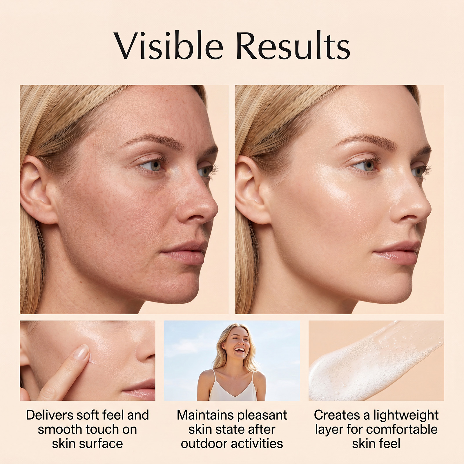 Hydrating Protective Cream Light Soft Texture Fresh Non Greasy Smooth Skin For Summer Outdoor Body Care
