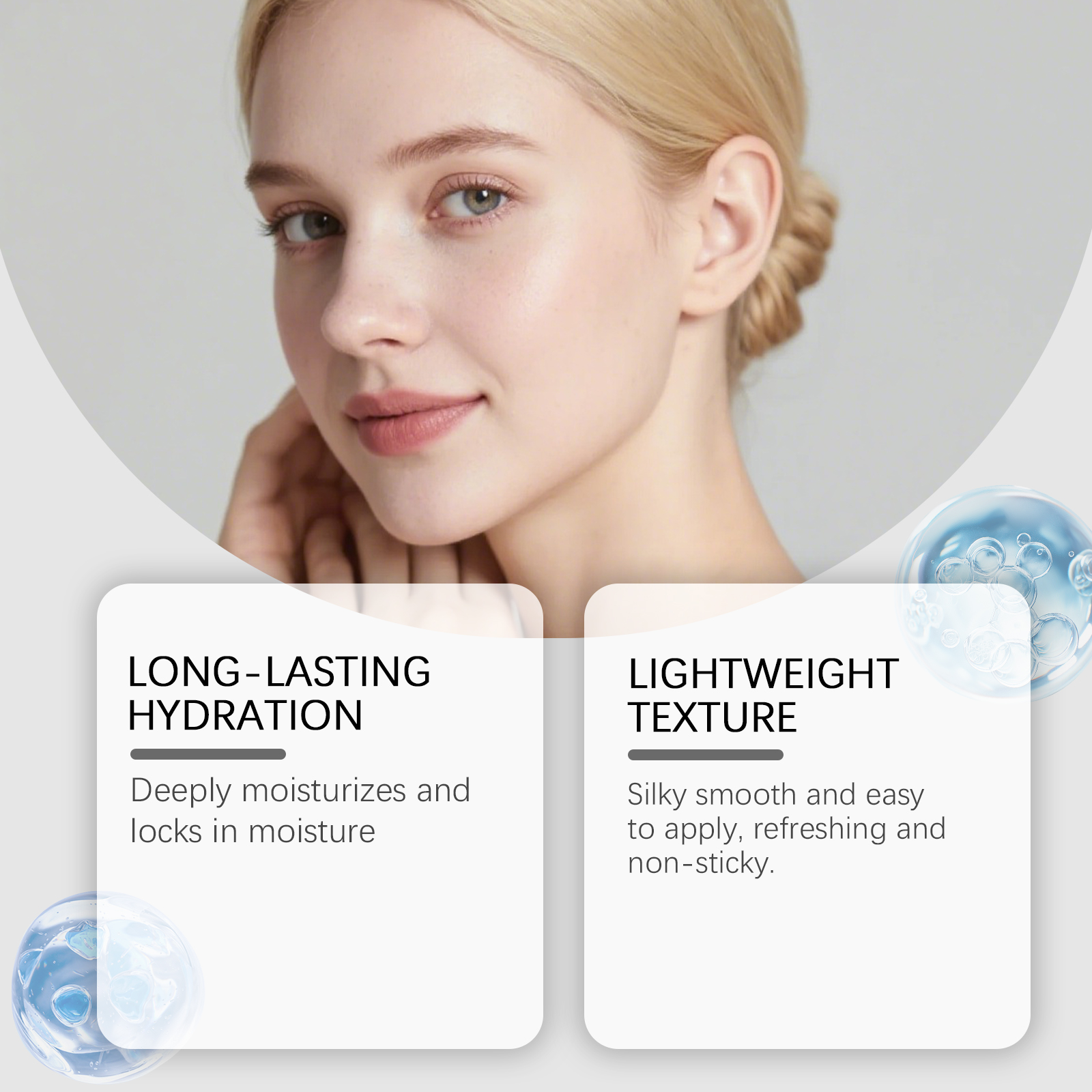 Moisturizing Cream Light Texture Mild Care Soft Hydrating Easy Spread Facial Skin Daily Skincare Lotion Base Gentle Smooth Fresh Comfort Supple