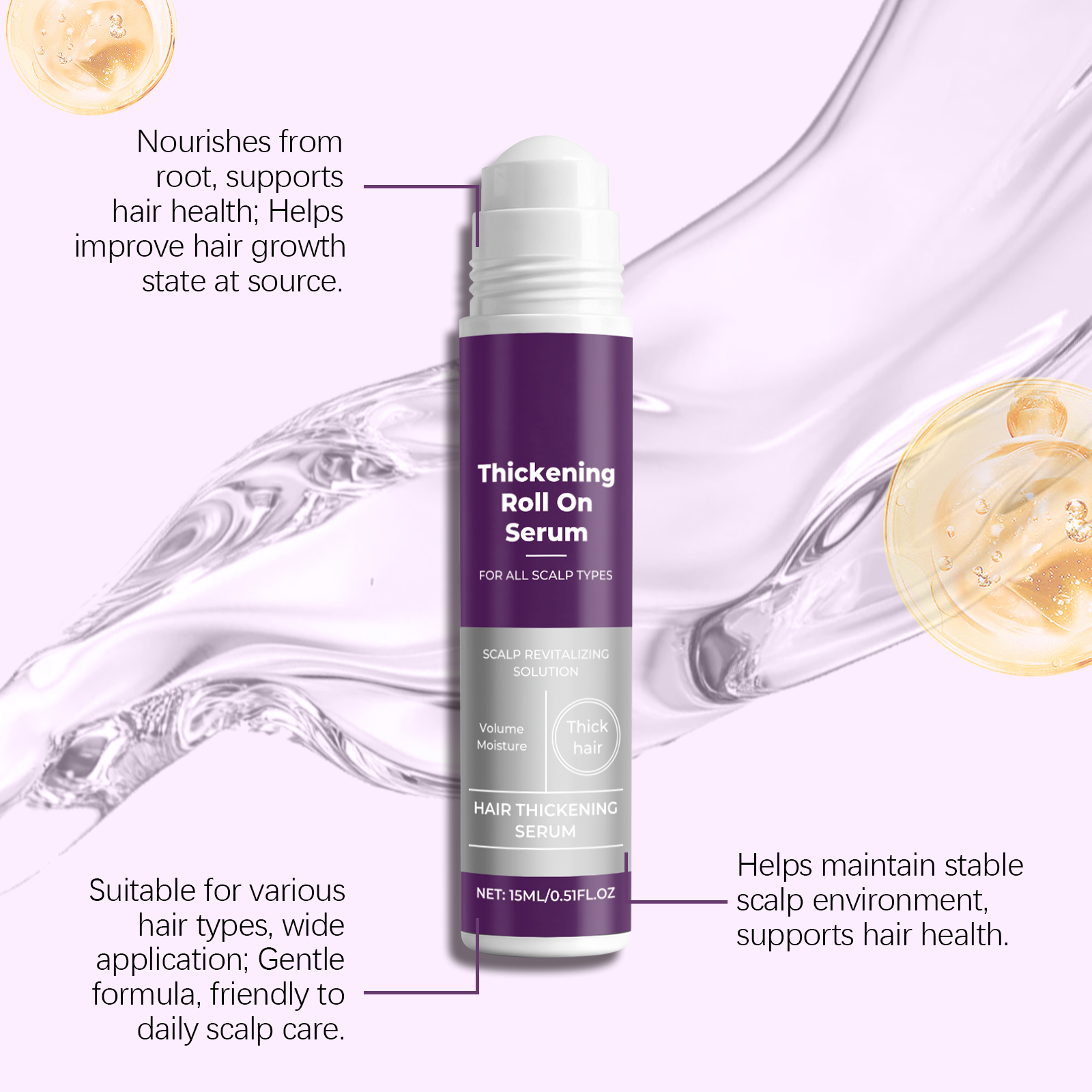 Hair Nourishing Roller Essence Mild Ingredients Care Nourish Scalp Soft Shiny Hair Protect Hair
