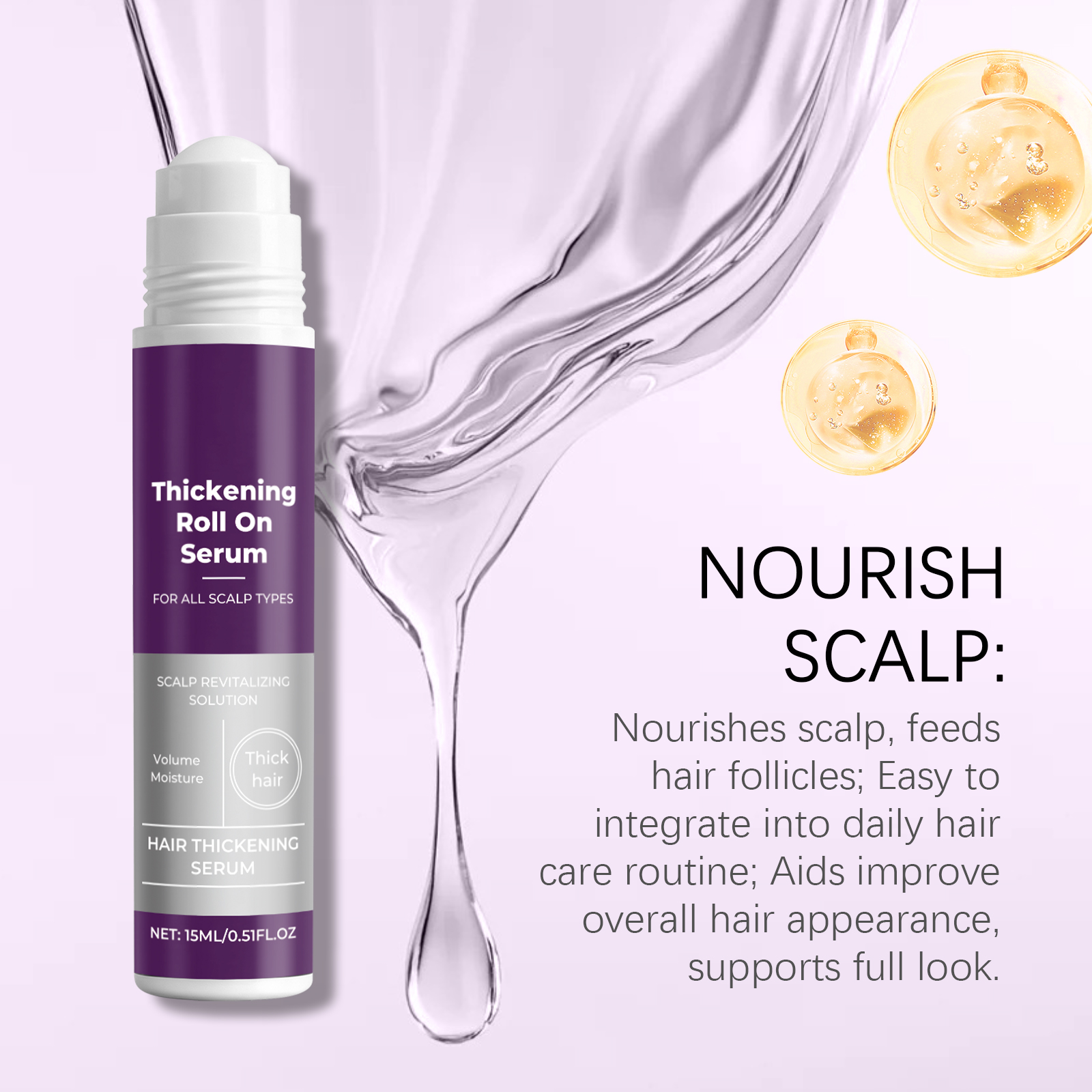 Hair Nourishing Roller Essence Mild Ingredients Care Nourish Scalp Soft Shiny Hair Protect Hair