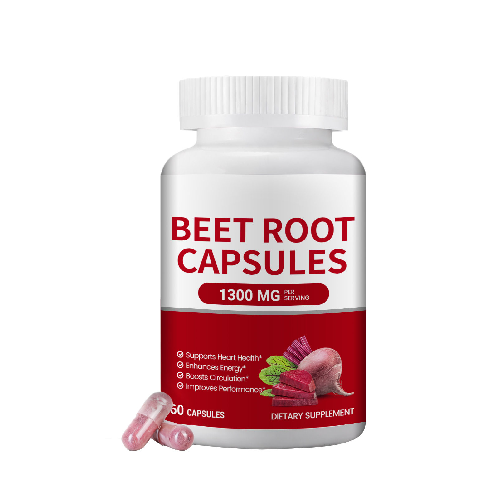 Beetroot Energy Nutrition Capsules Oral Lessen Daily Exercise Fatigue Sustain Physical Strength Stamina Nutritional Supplement