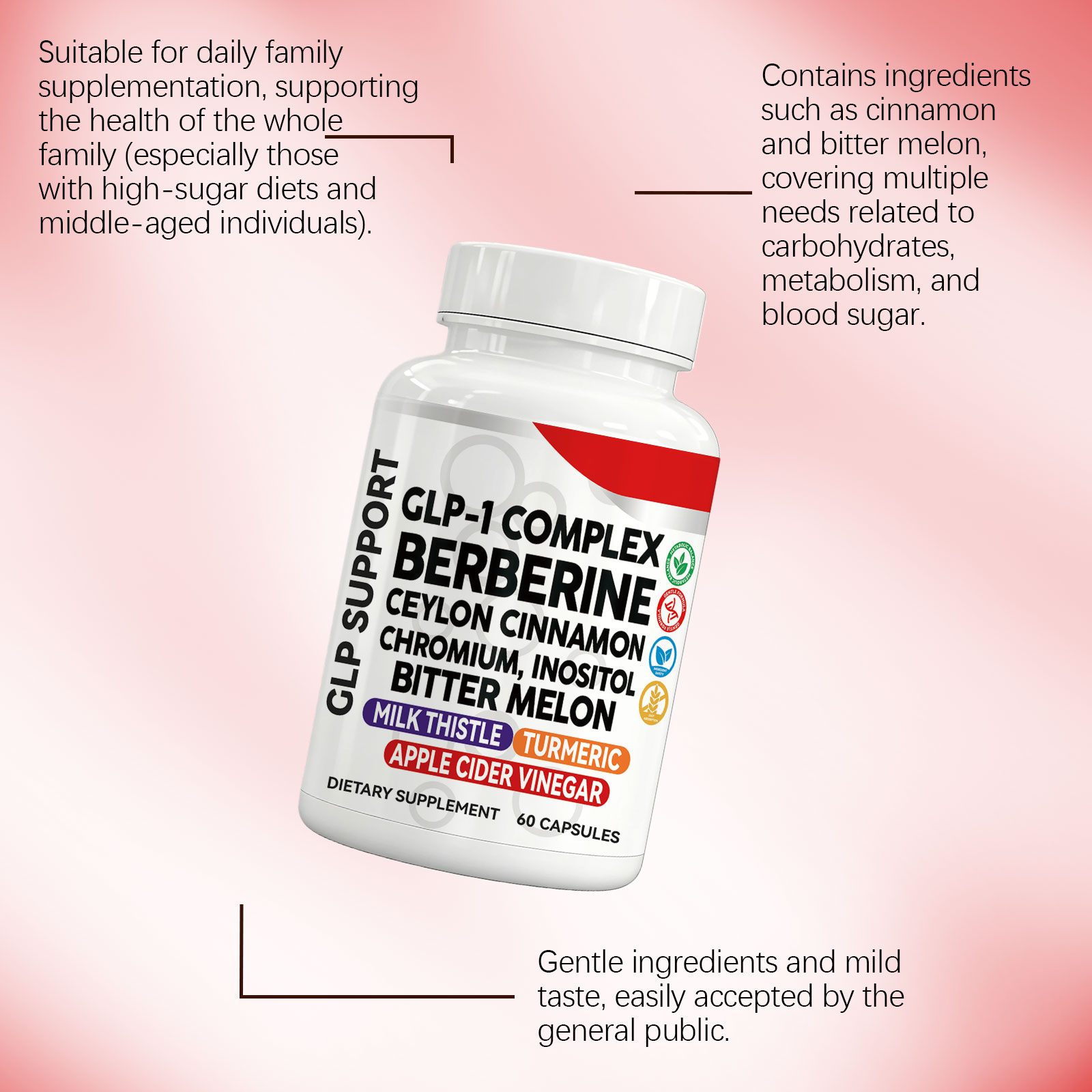 Carbohydrate Support Capsules Daily Mild Formula Care Body Comfort Boost Vitality Wellness Supplement For Ordinary Physical Maintenance