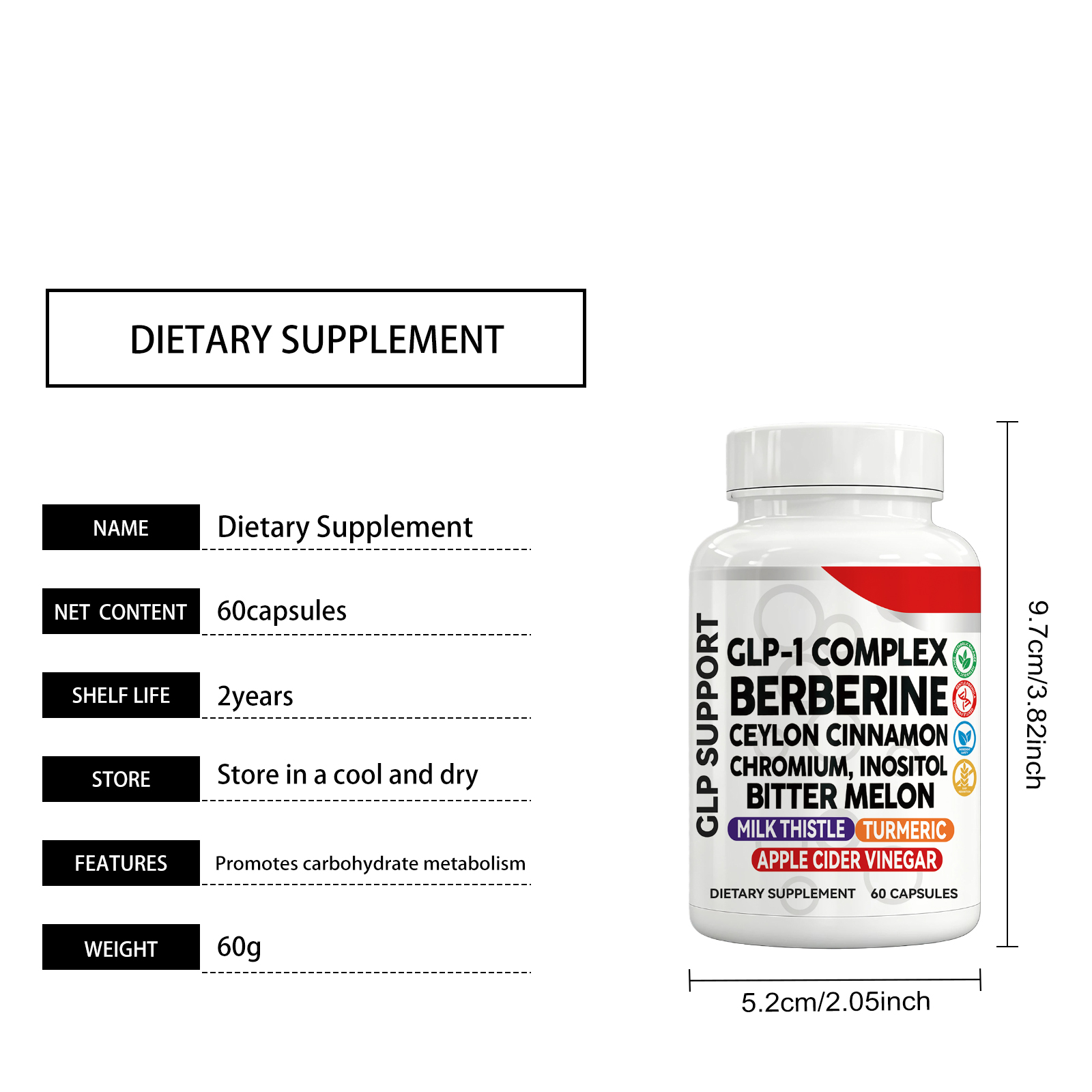 Carbohydrate Support Capsules Daily Mild Formula Care Body Comfort Boost Vitality Wellness Supplement For Ordinary Physical Maintenance