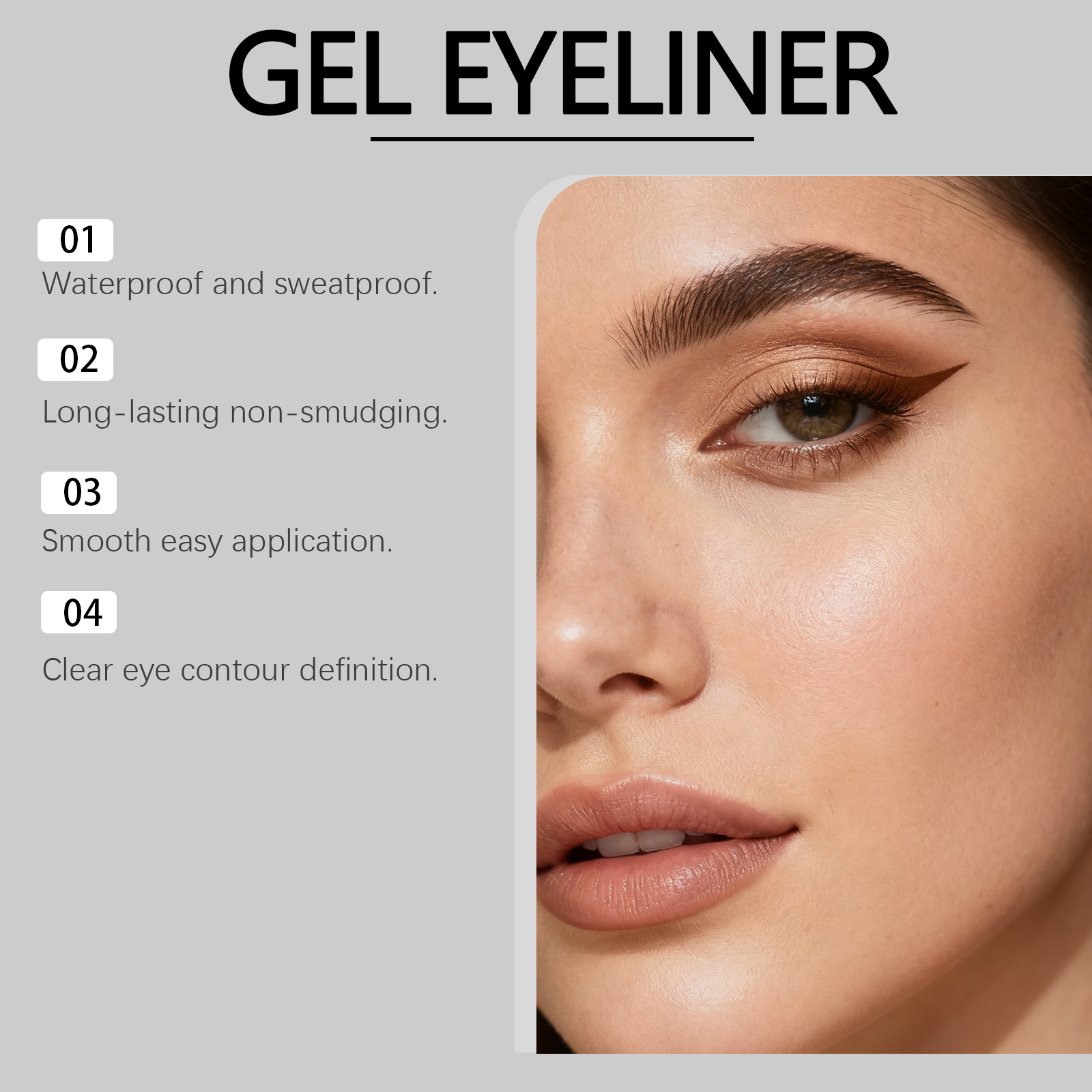 (Black) Matte Waterproof Eye Liner Pen Natural Anti Smudge Easy Grip Silky Smooth Rich Color Eye Beauty
