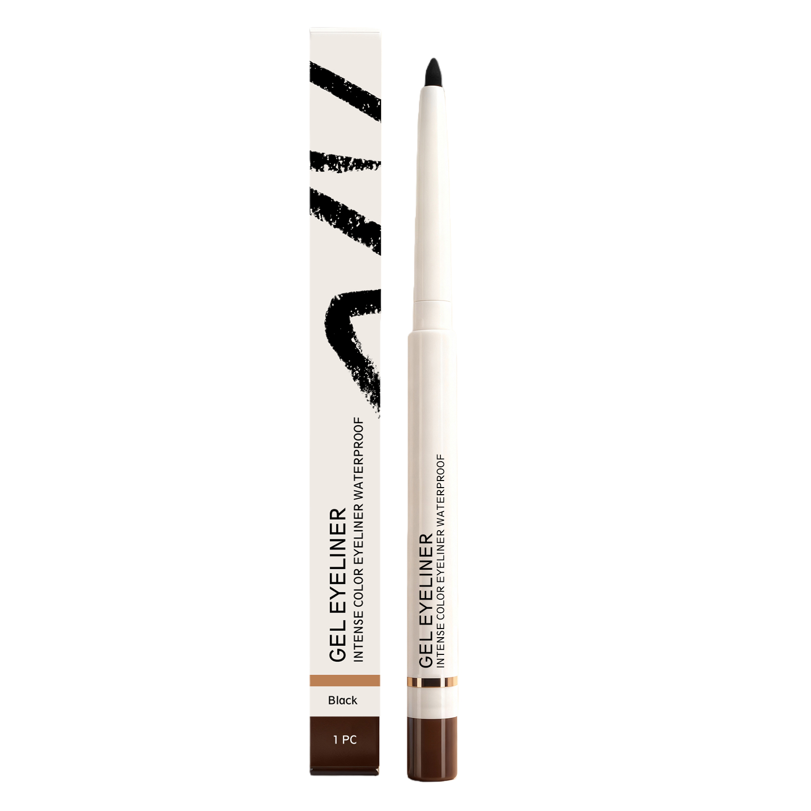 (Black) Matte Waterproof Eye Liner Pen Natural Anti Smudge Easy Grip Silky Smooth Rich Color Eye Beauty