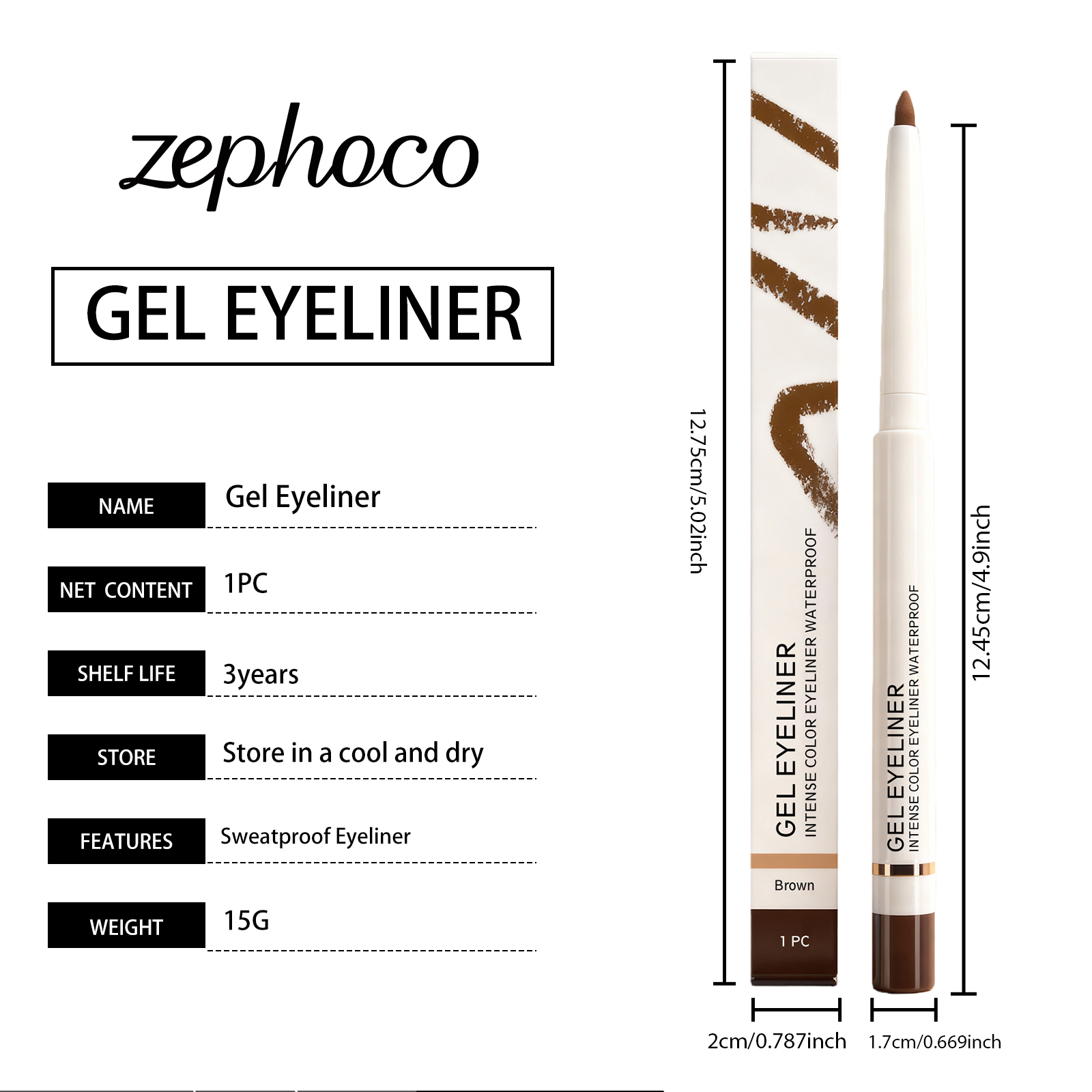 (Black) Matte Waterproof Eye Liner Pen Natural Anti Smudge Easy Grip Silky Smooth Rich Color Eye Beauty