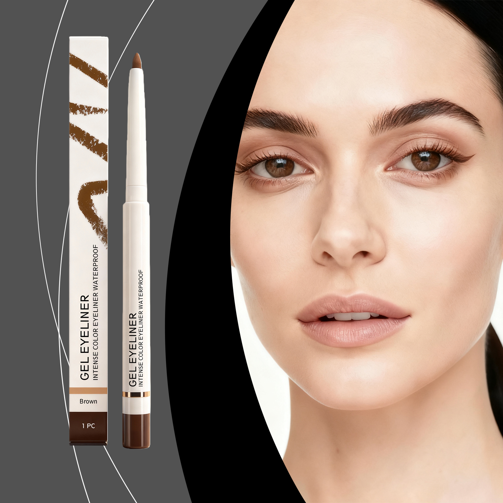 (Black) Matte Waterproof Eye Liner Pen Natural Anti Smudge Easy Grip Silky Smooth Rich Color Eye Beauty