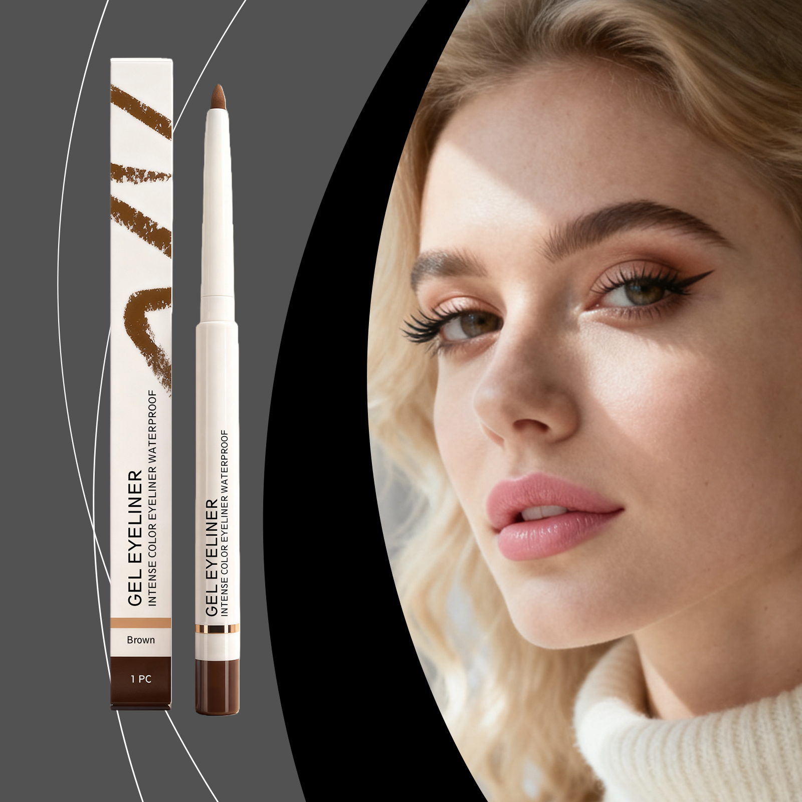 (Black) Matte Waterproof Eye Liner Pen Natural Anti Smudge Easy Grip Silky Smooth Rich Color Eye Beauty
