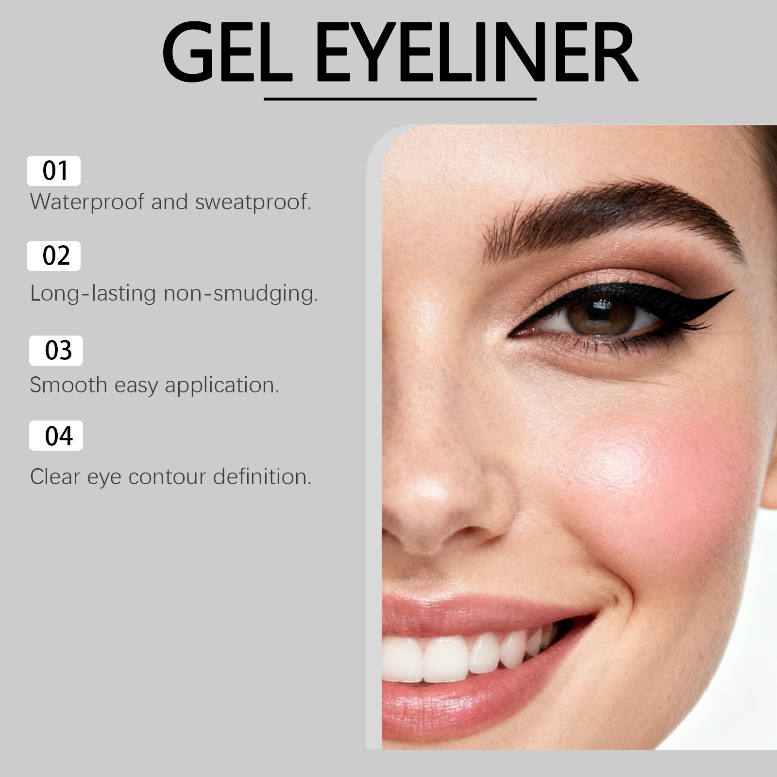 (Black) Matte Waterproof Eye Liner Pen Natural Anti Smudge Easy Grip Silky Smooth Rich Color Eye Beauty