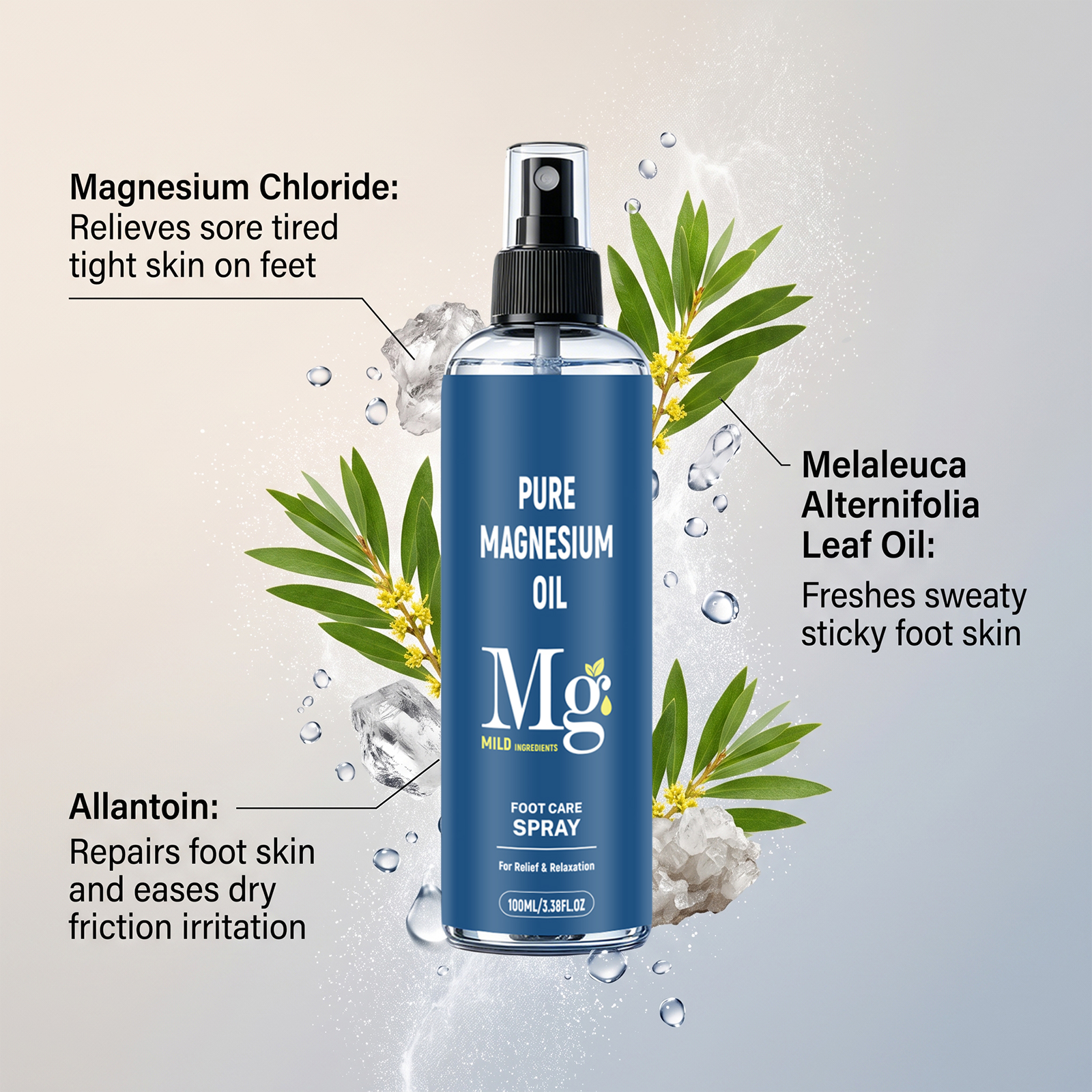 Foot Care Spray Fresh Moist Easy Absorb Dry Convenient Sole Instep Skin Daily Comfort Treatment