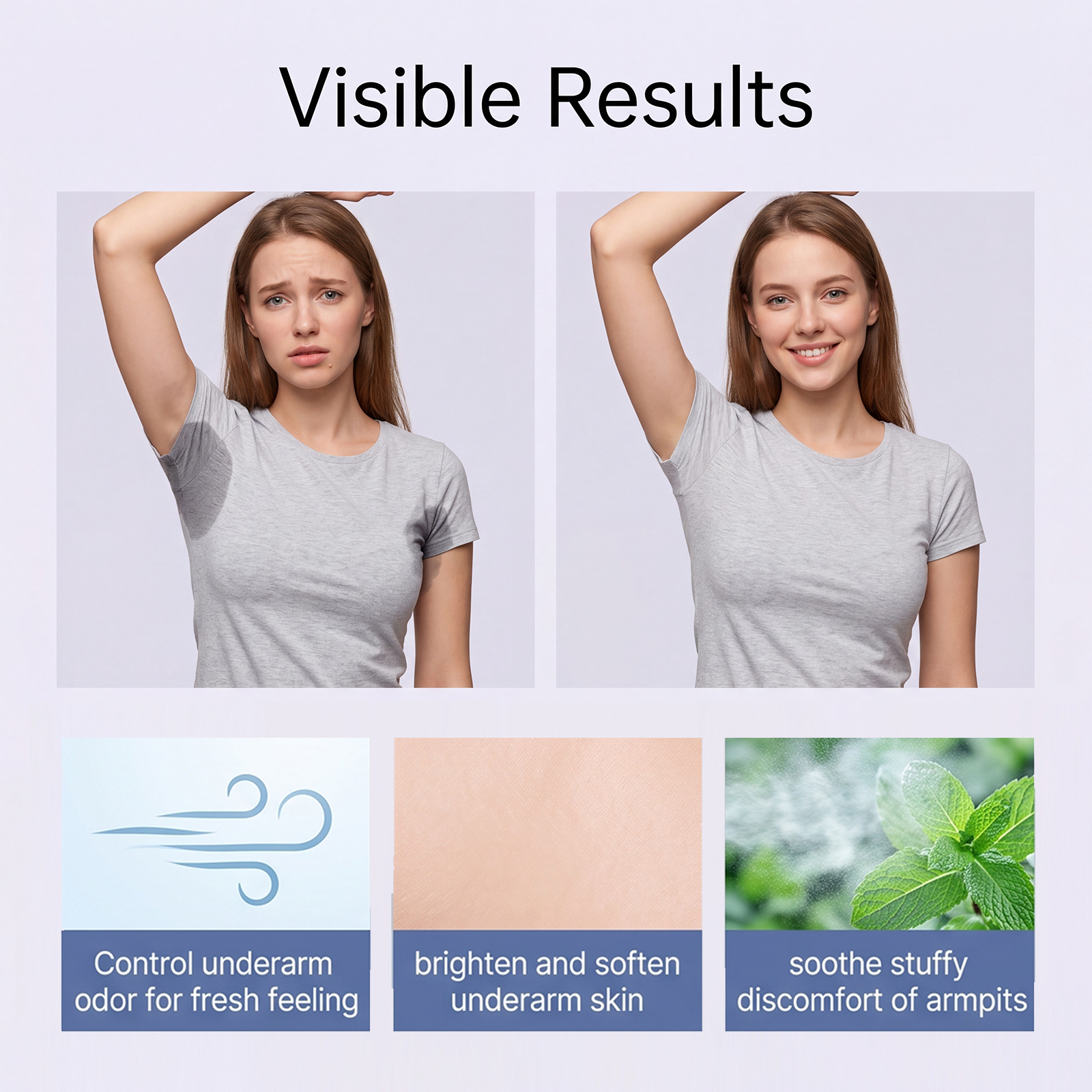 Underarm Care Roller Fresh Fragrance Comfortable Non Sticky Sweat Clean Daily Body Smear