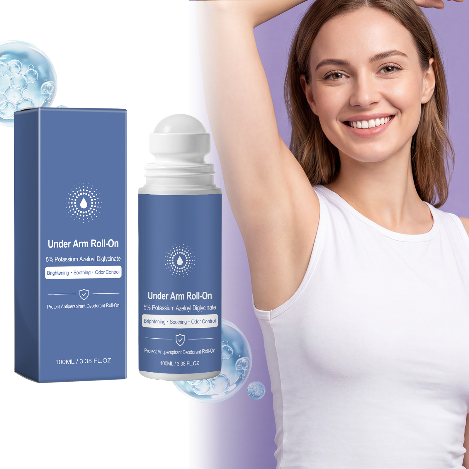 Underarm Care Roller Fresh Fragrance Comfortable Non Sticky Sweat Clean Daily Body Smear