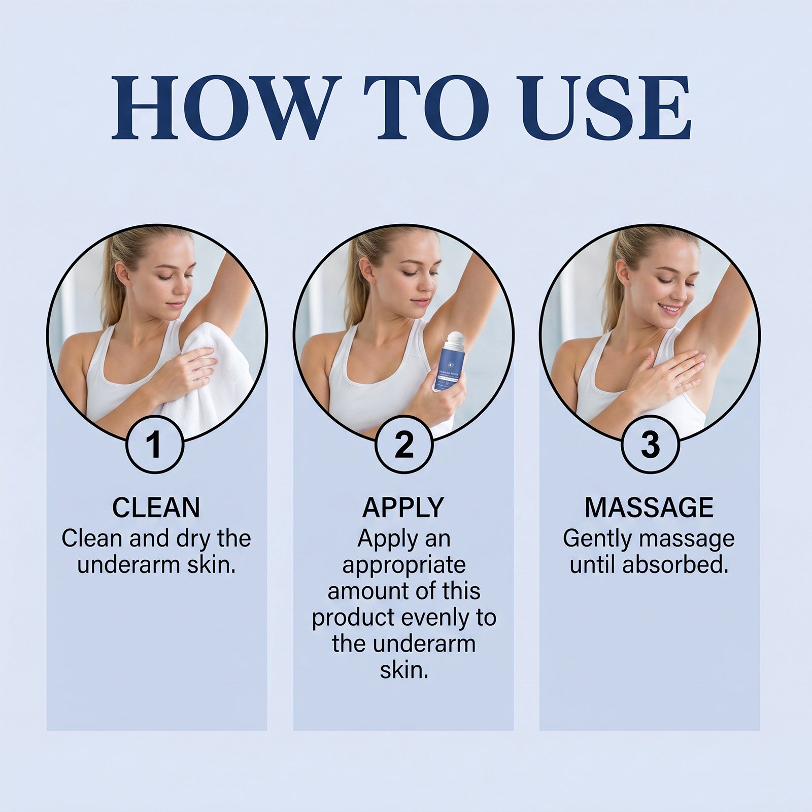 Underarm Care Roller Fresh Fragrance Comfortable Non Sticky Sweat Clean Daily Body Smear