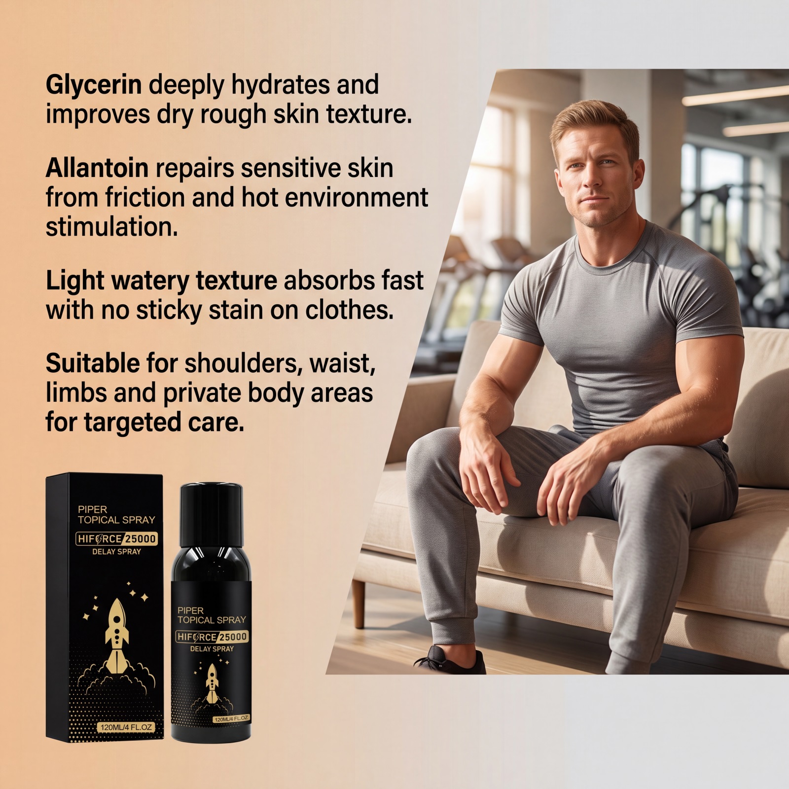 Men Care Spray Moist Gentle Quick Absorb Convenient Hydrate Daily Body Skin Care