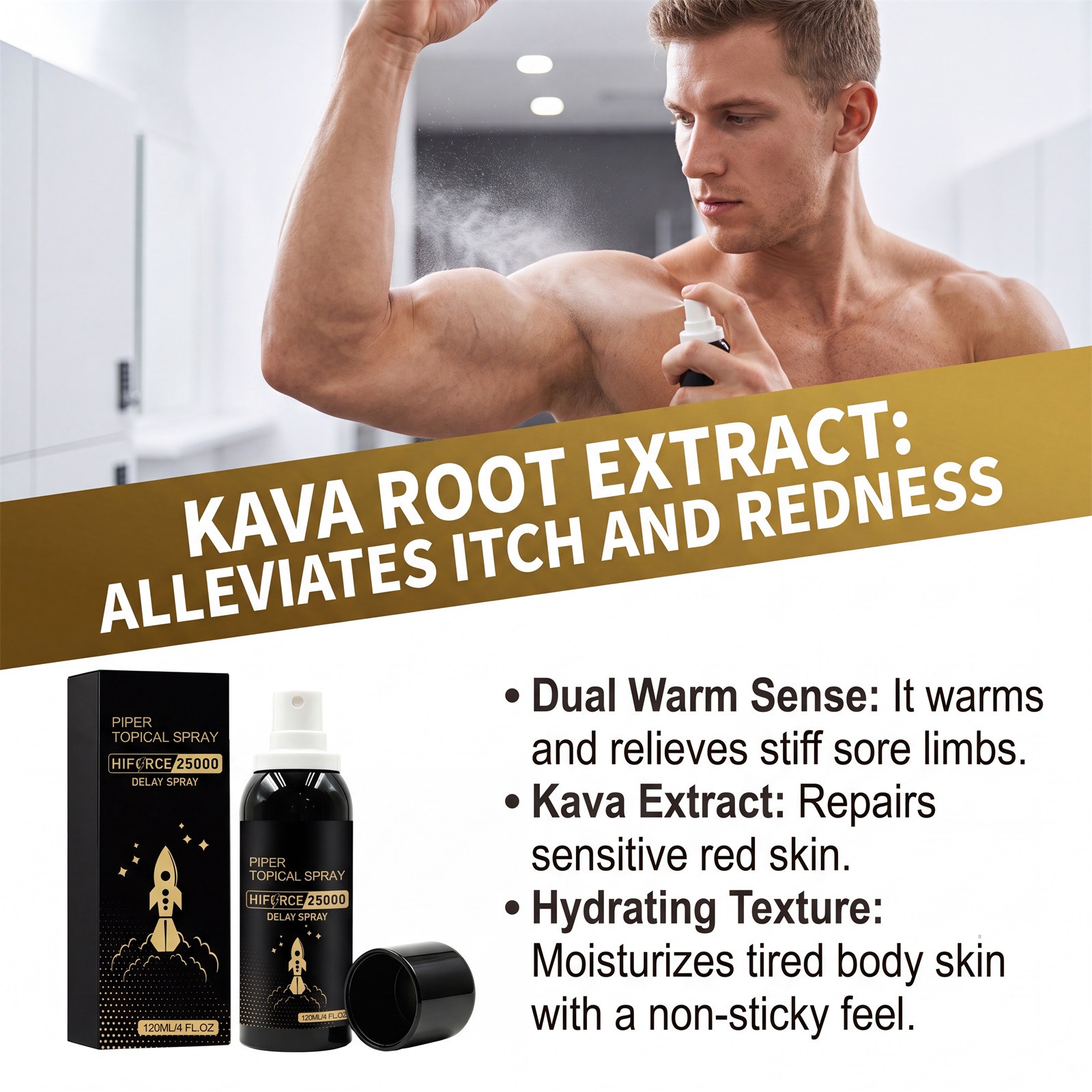 Men Care Spray Moist Gentle Quick Absorb Convenient Hydrate Daily Body Skin Care