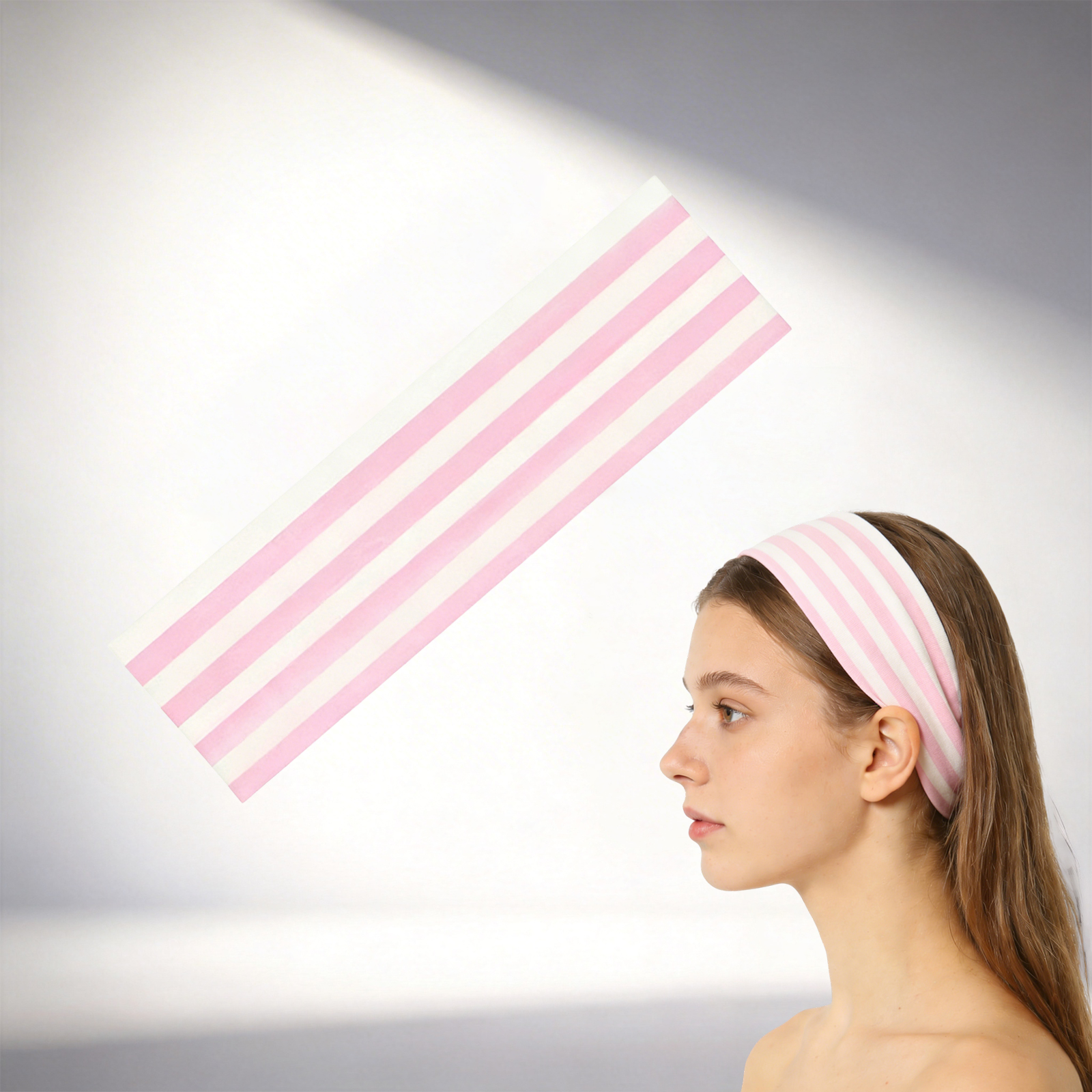 (Leopard Print) Elastic Sports Headband Soft Breathable Elastic Texture AntiSlip SweatAbsorbing Stable HairBinding Running Headscarf