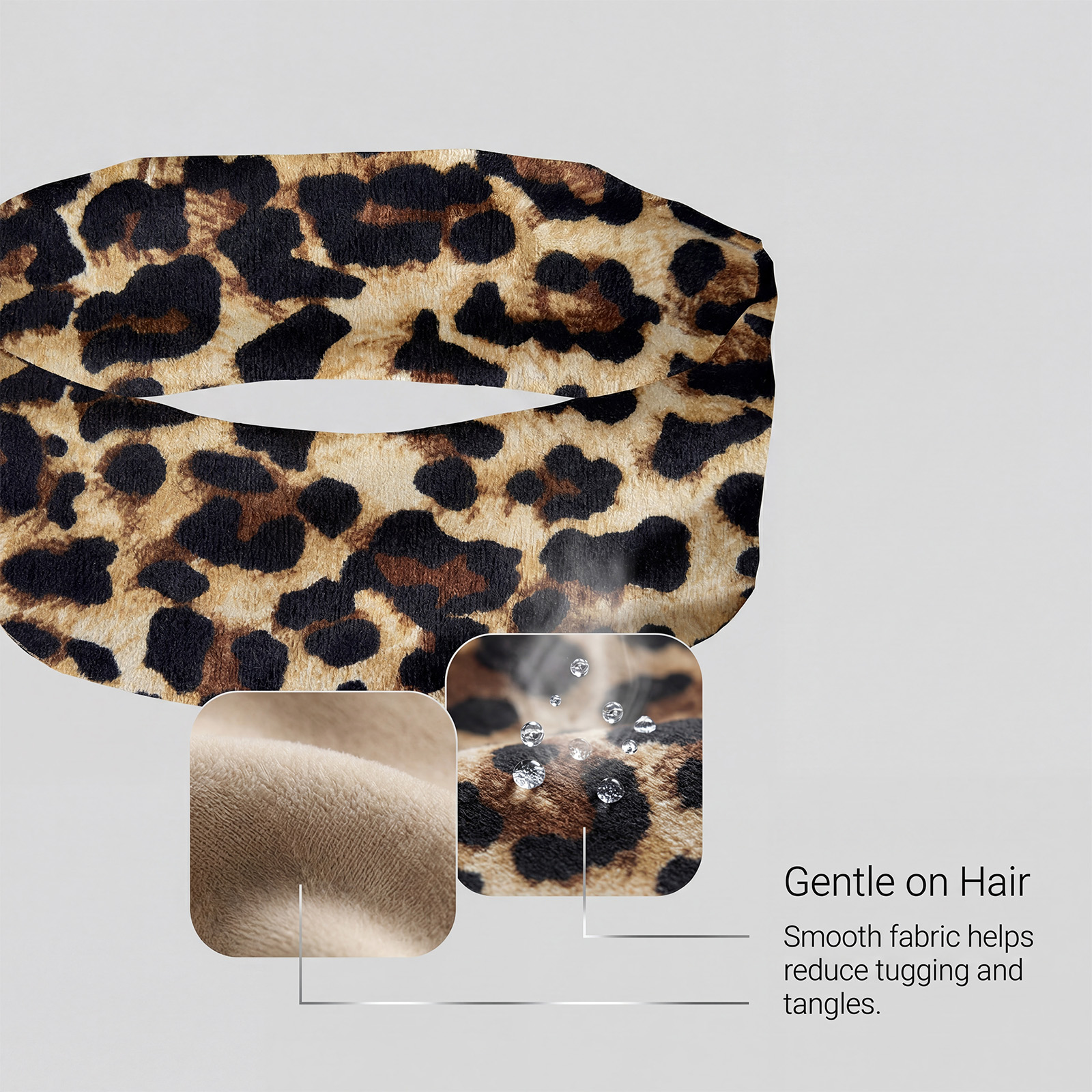(Leopard Print) Elastic Sports Headband Soft Breathable Elastic Texture AntiSlip SweatAbsorbing Stable HairBinding Running Headscarf