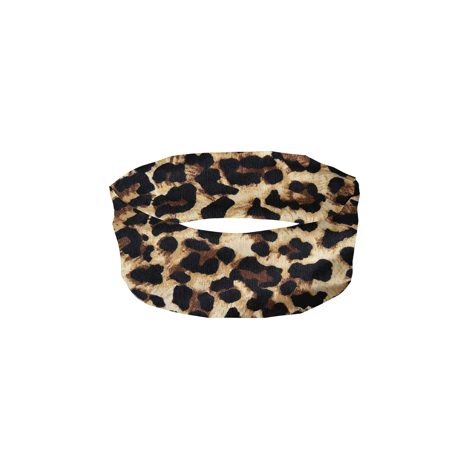 (Leopard Print) Elastic Sports Headband Soft Breathable Elastic Texture AntiSlip SweatAbsorbing Stable HairBinding Running Headscarf